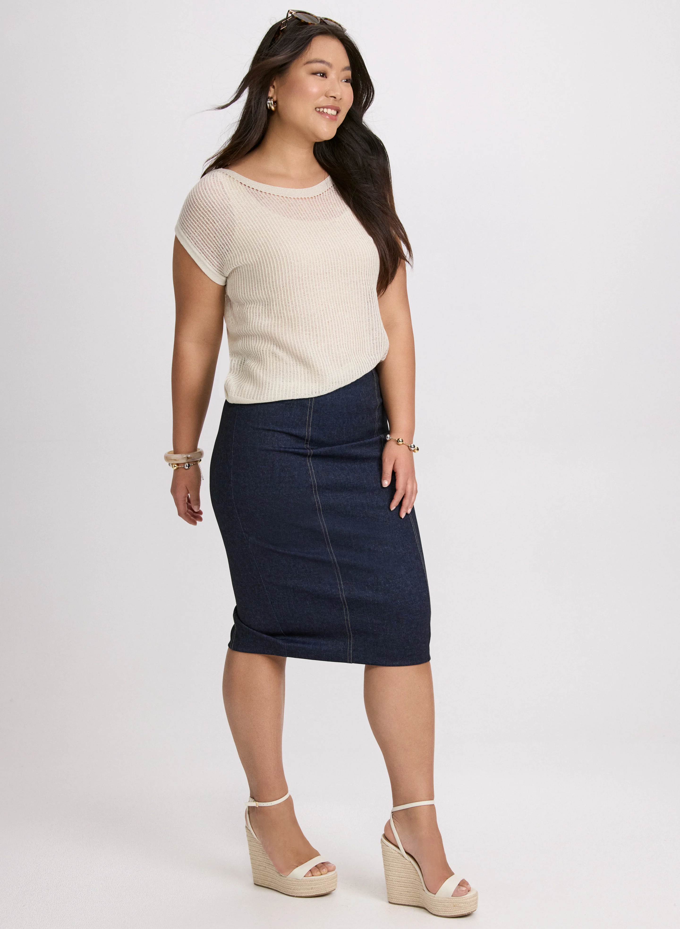 Pull-On Denim Skirt - Image 3