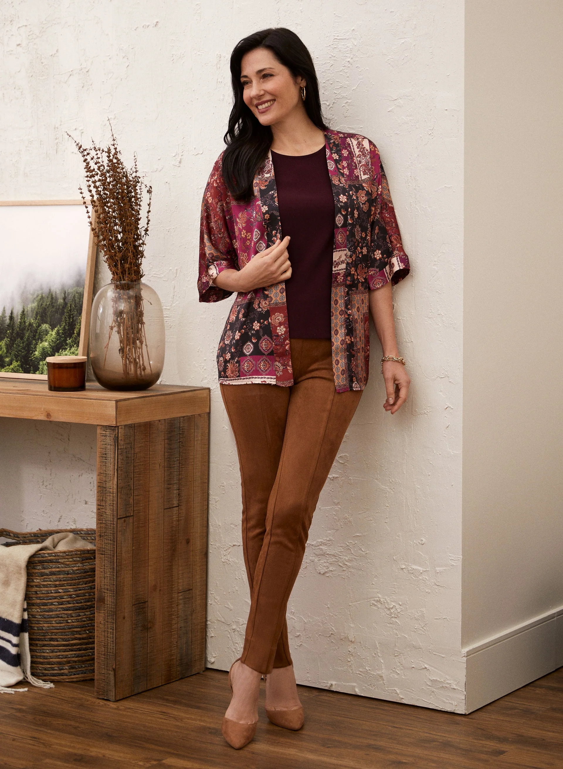 Pull-on Faux Suede Leggings - Image 3