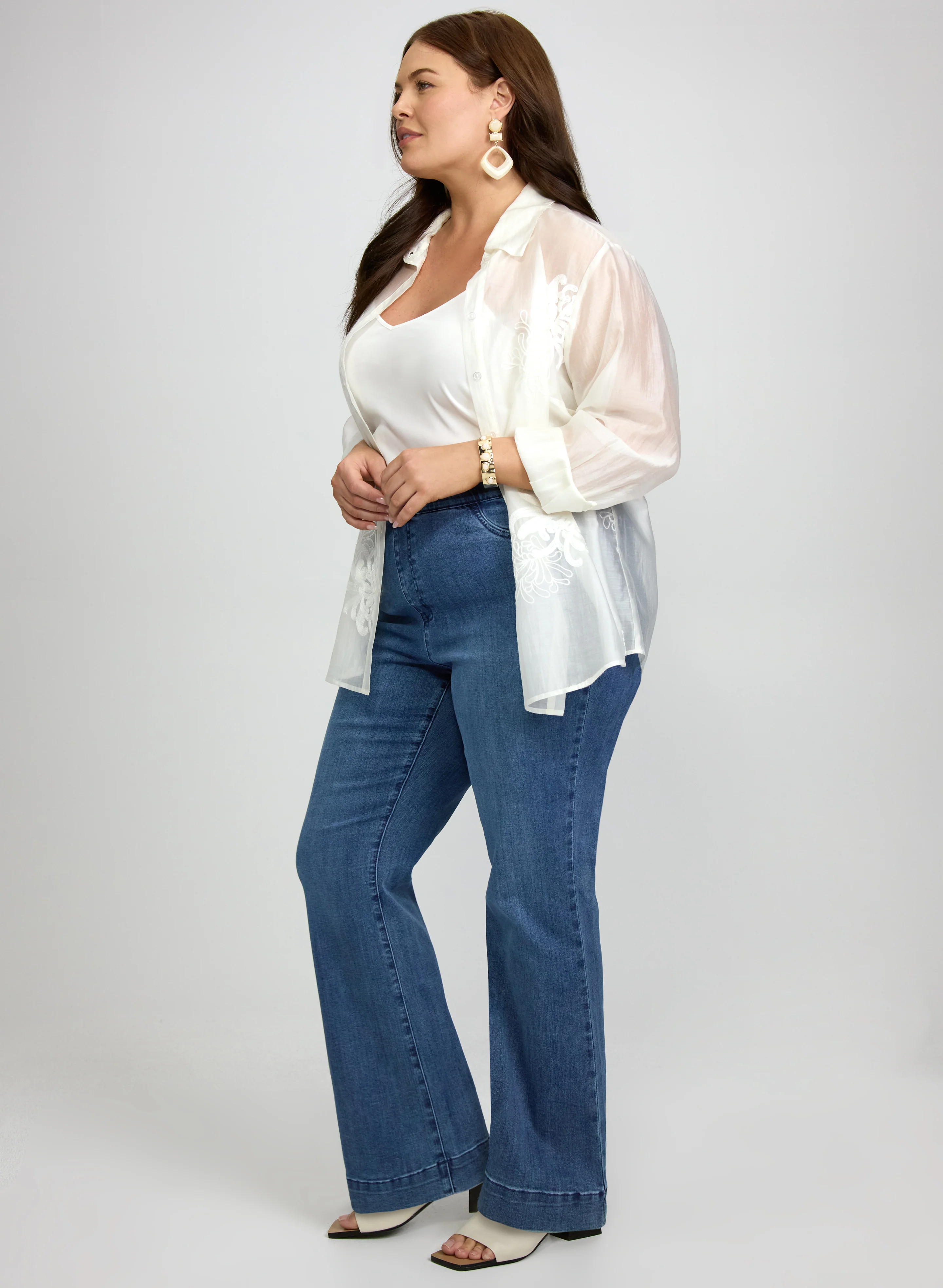 Pull-On Flare-Leg Jeans - Image 4