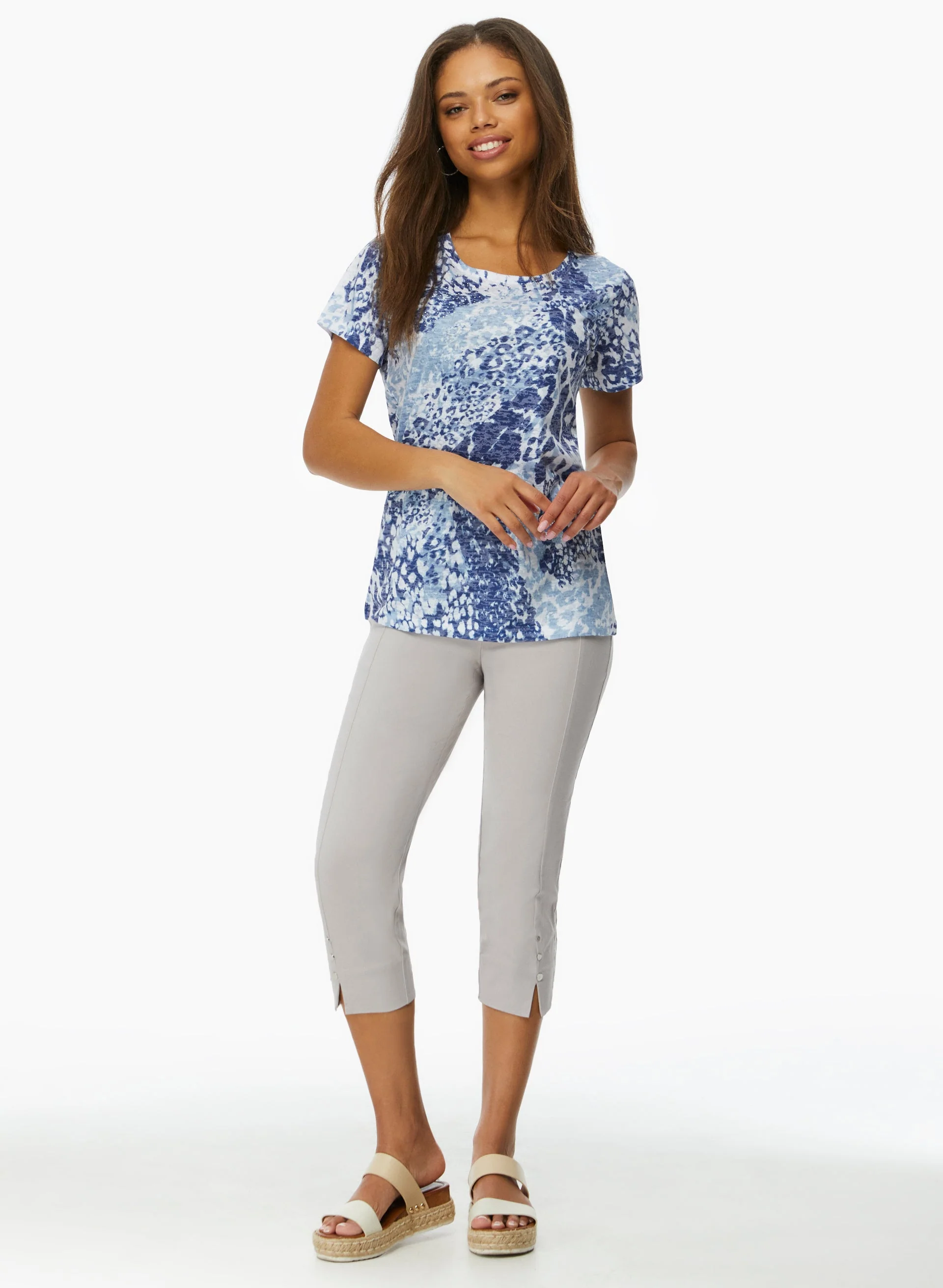 Pull-On Side Slit Capris - Image 3