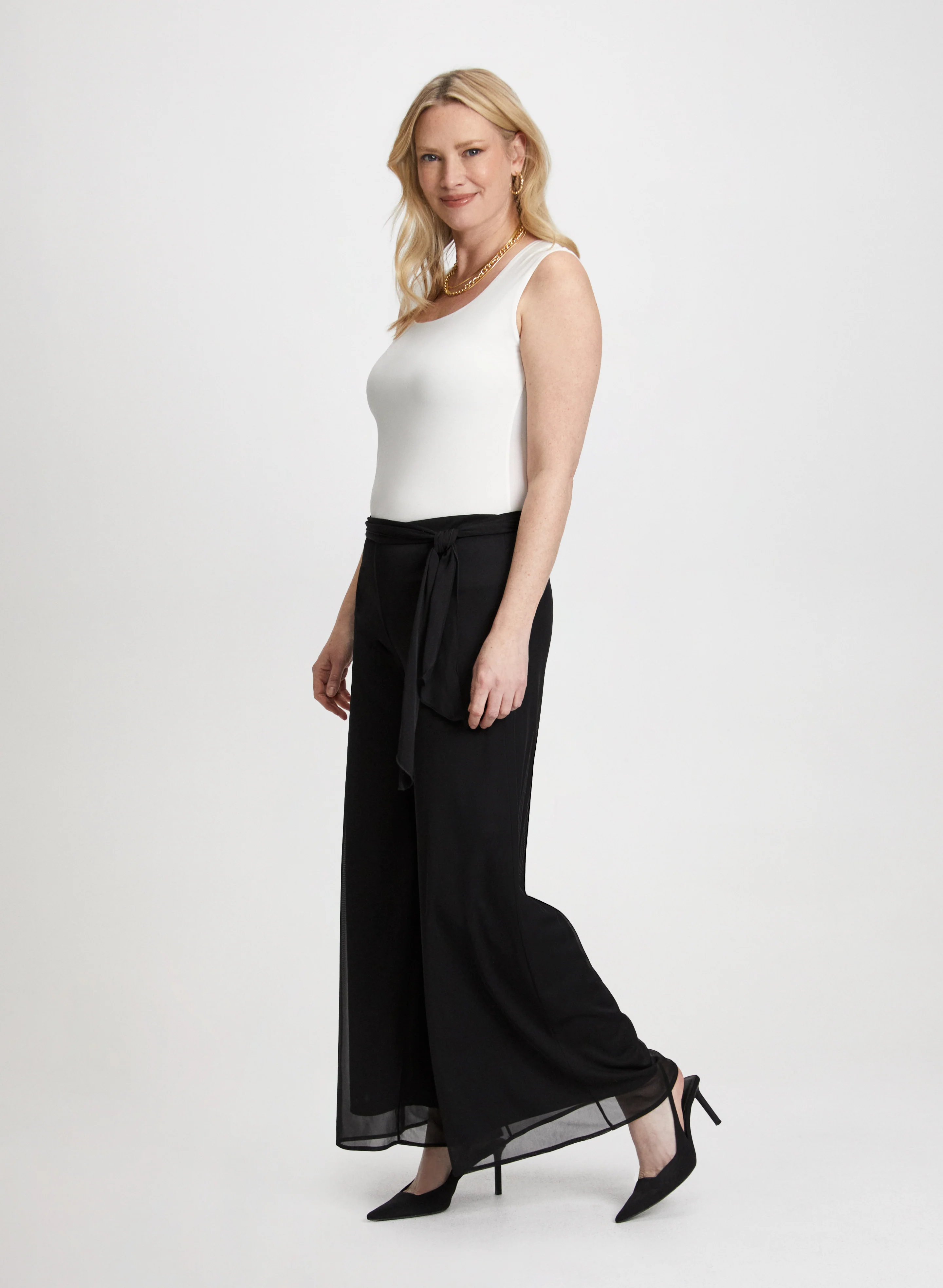 Olivia Mesh Overlay Wide-Leg Pants - Regular - Image 5