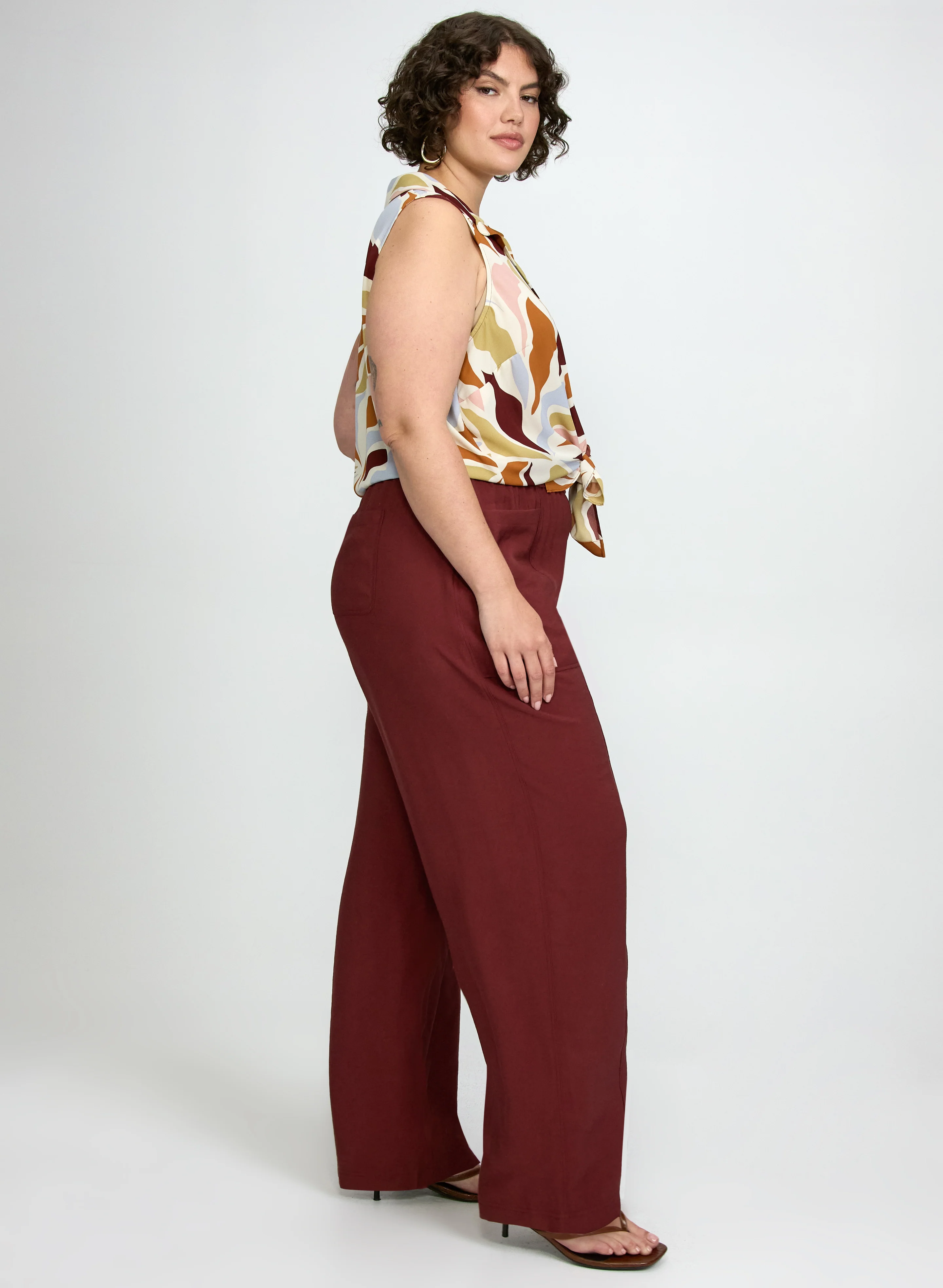 Pull-On Wide-Leg Pants - Image 2