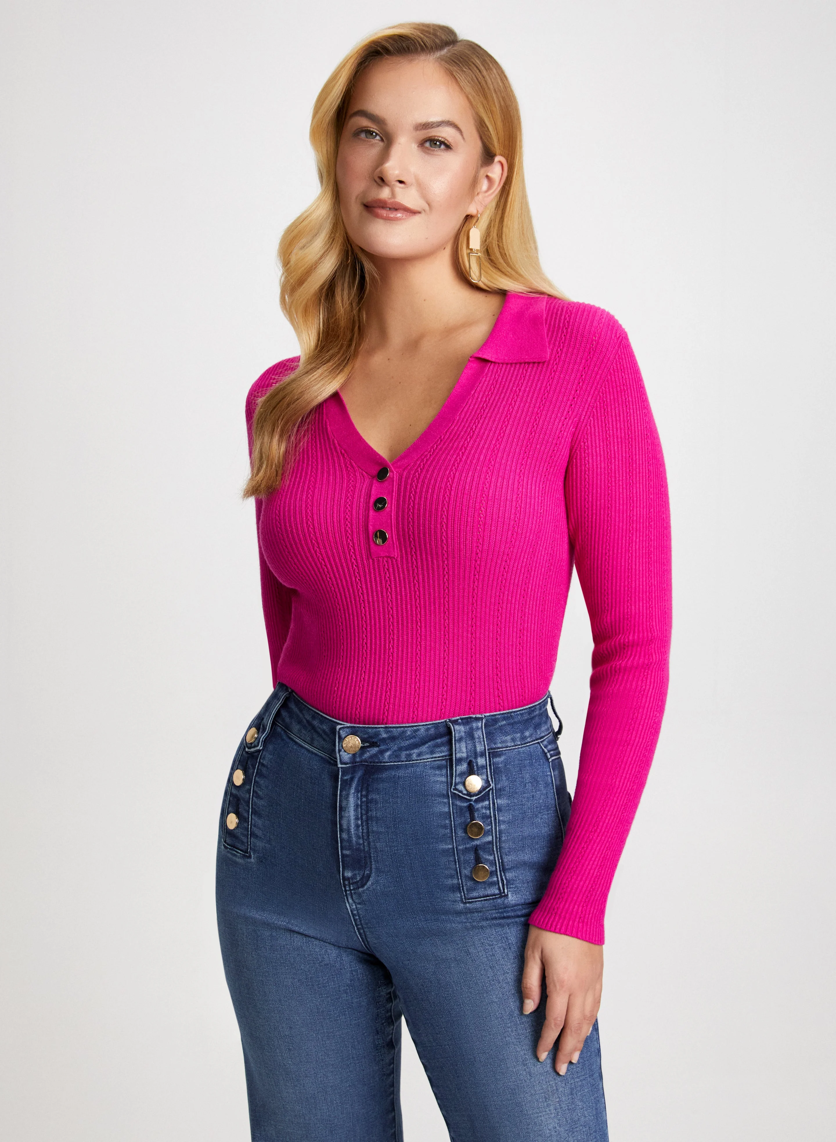 Pointelle Knit Sweater