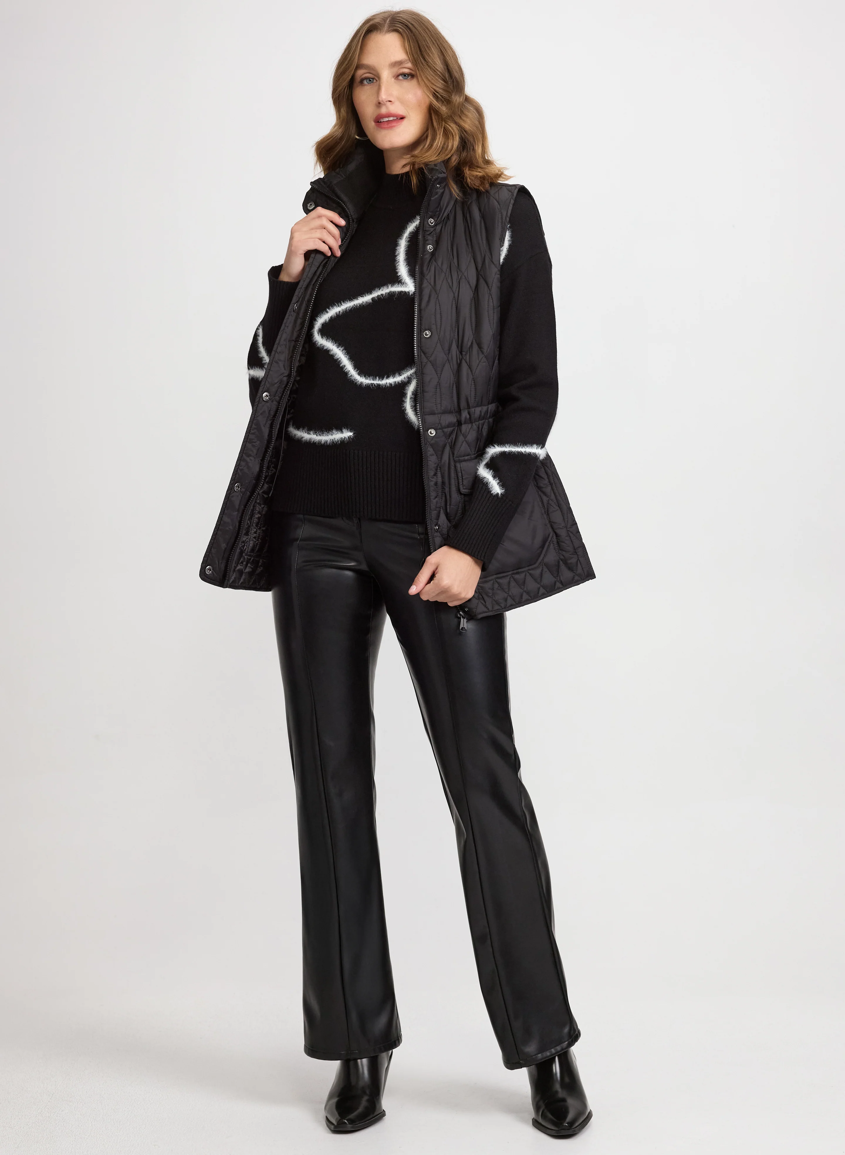 Quilted Drawstring Waist Vest - Image 3