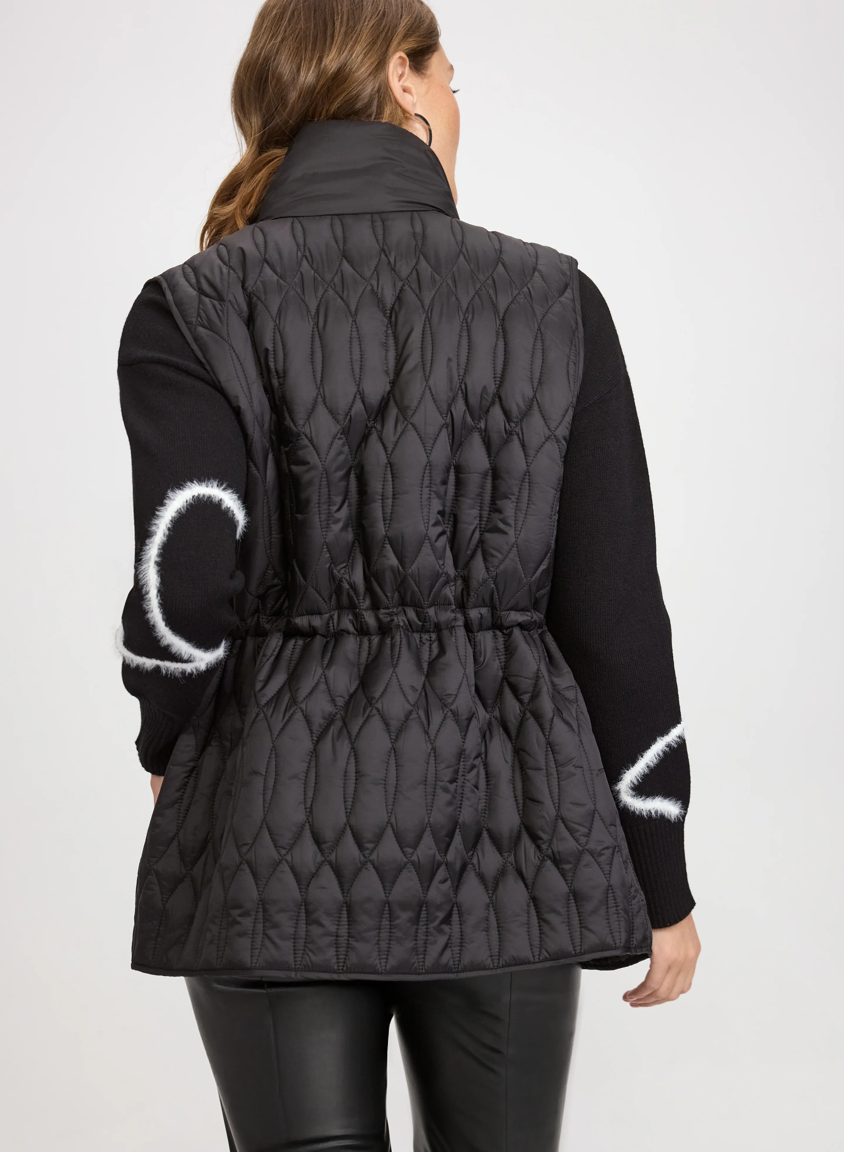 Quilted Drawstring Waist Vest - Image 4