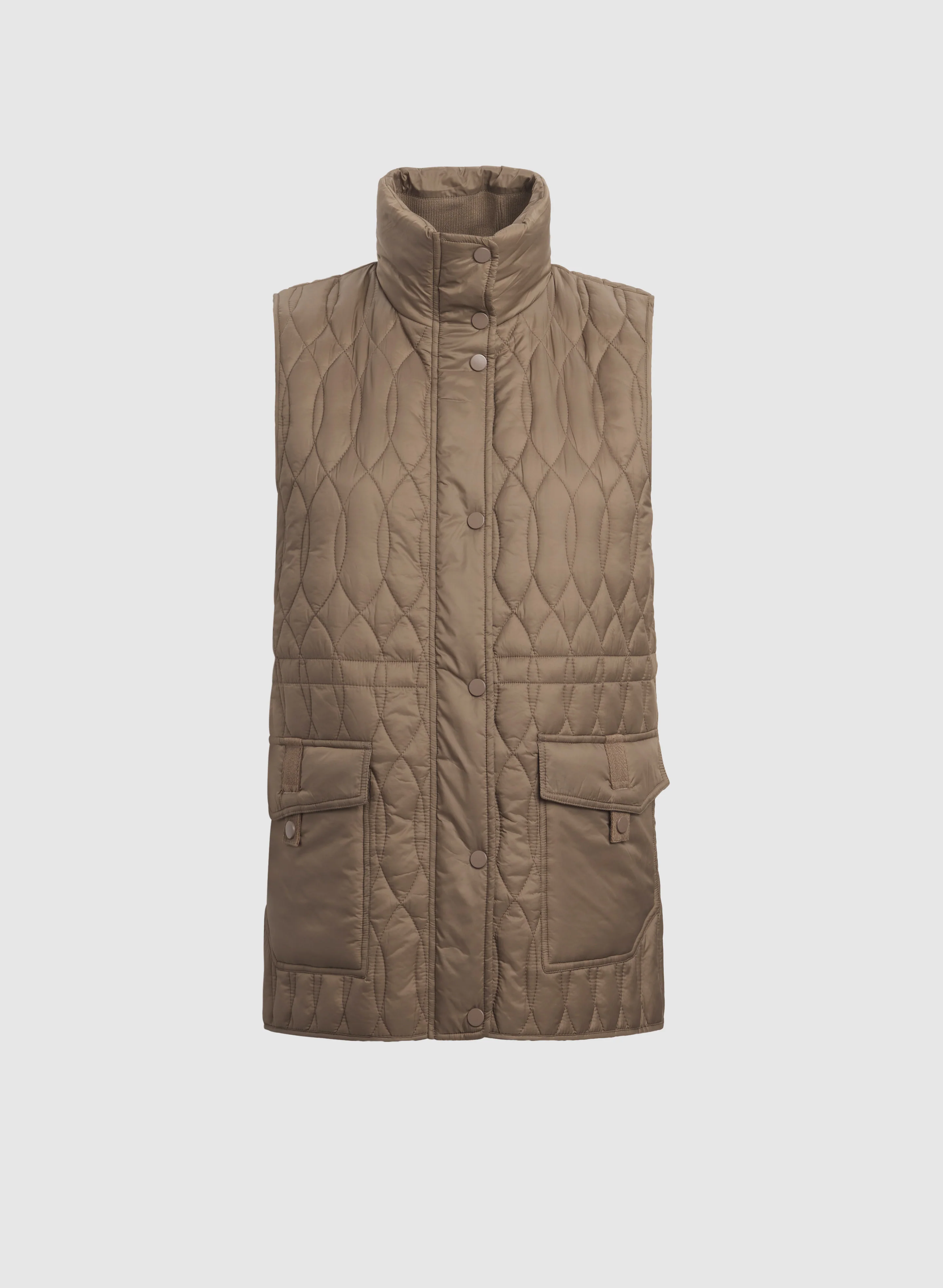 Quilted Drawstring Waist Vest - Image 6