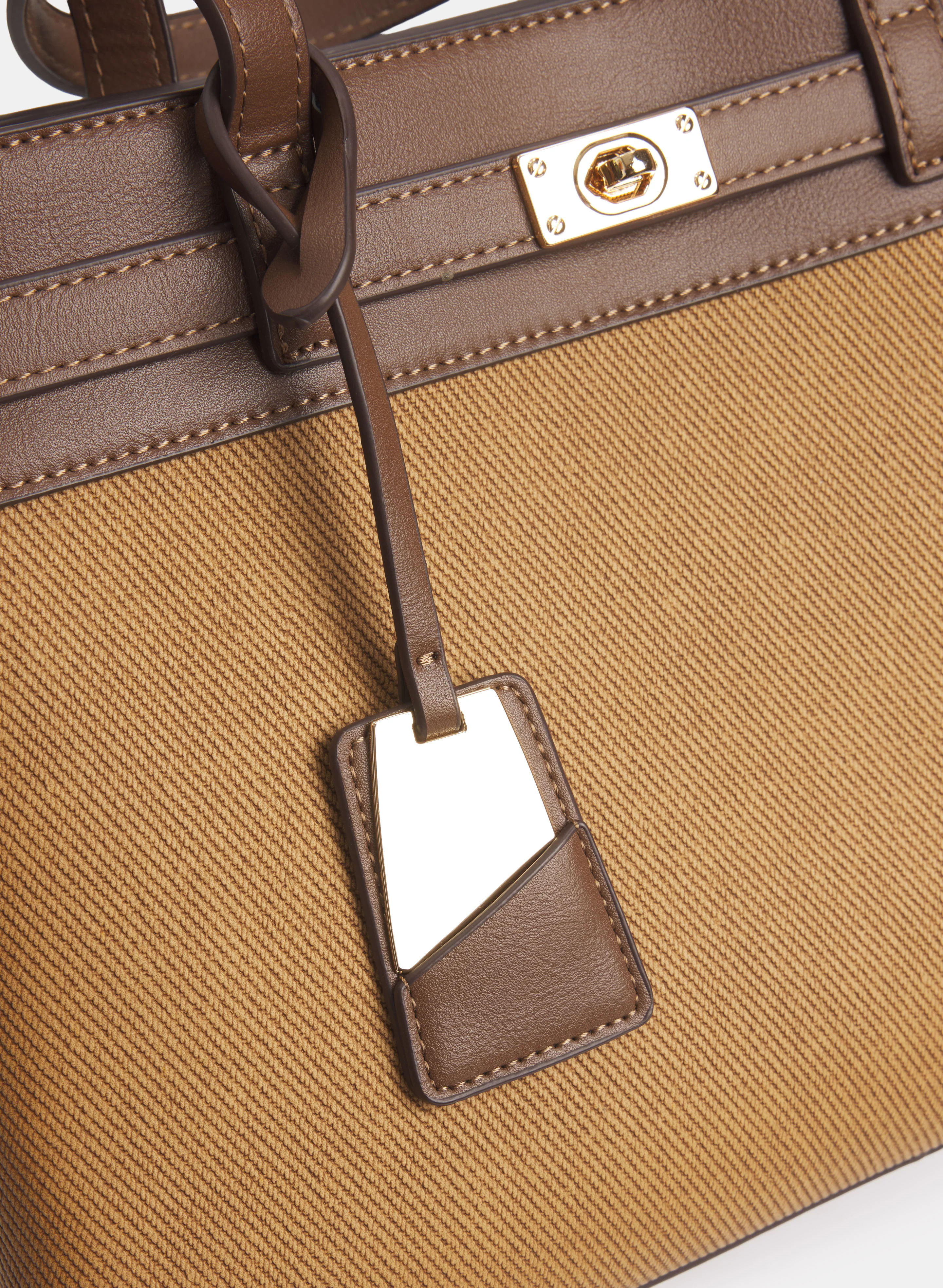 Rectangular Two-Tone Handbag - Image 4