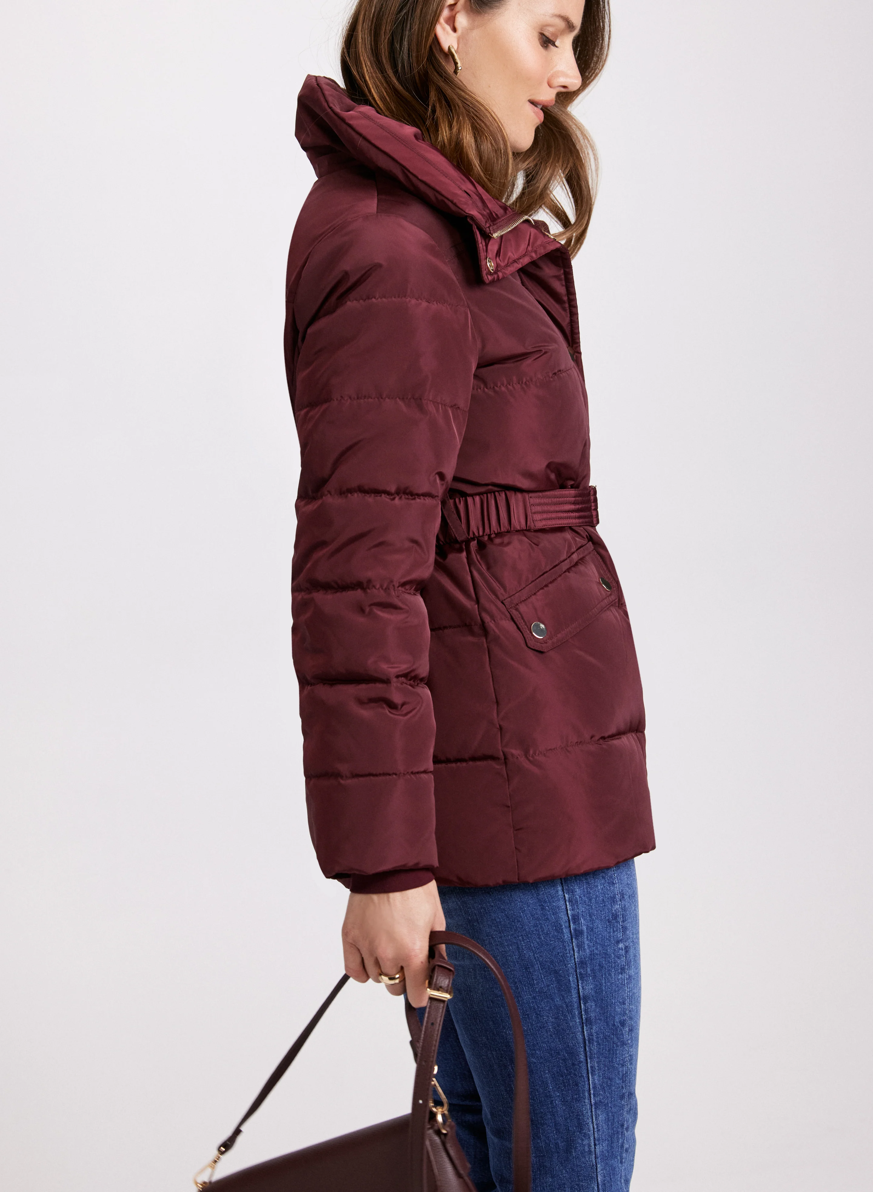 Removable Faux Fur Collar Coat - Image 4