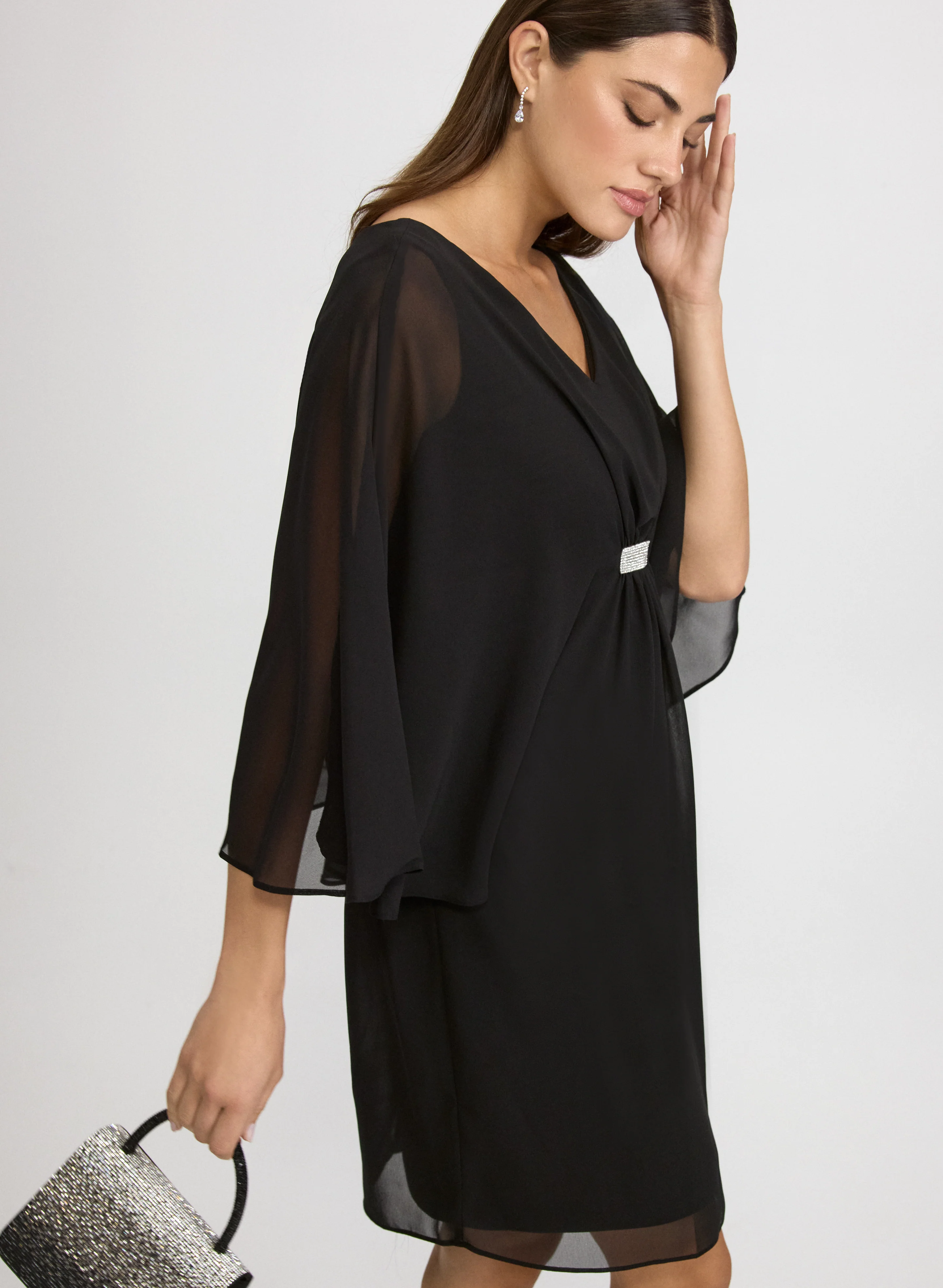 Rhinestone Bar Detail Dress - Image 2