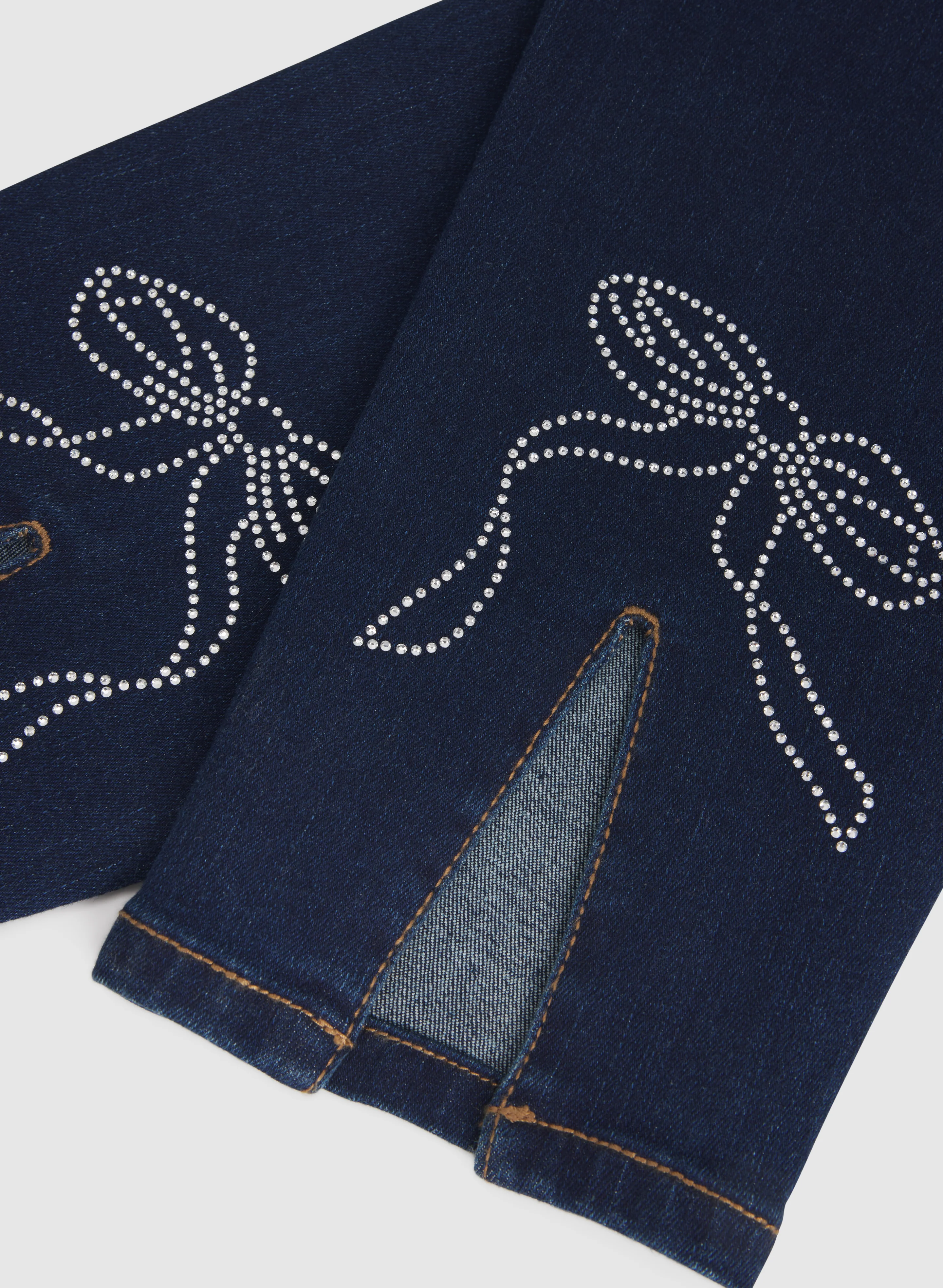 Rhinestone Bow Slim-Leg Jeans - Image 7