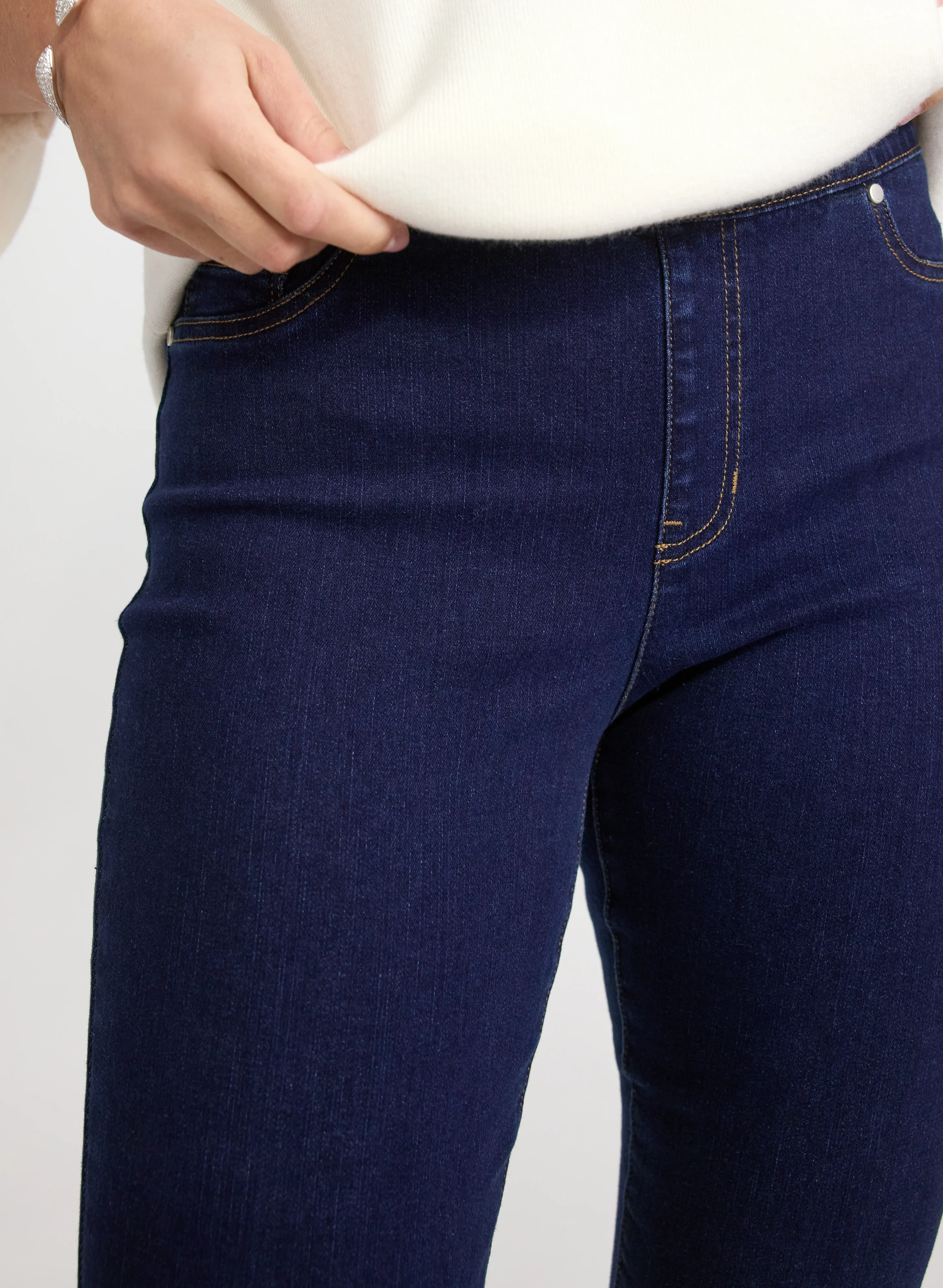 Rhinestone Bow Slim-Leg Jeans - Image 8