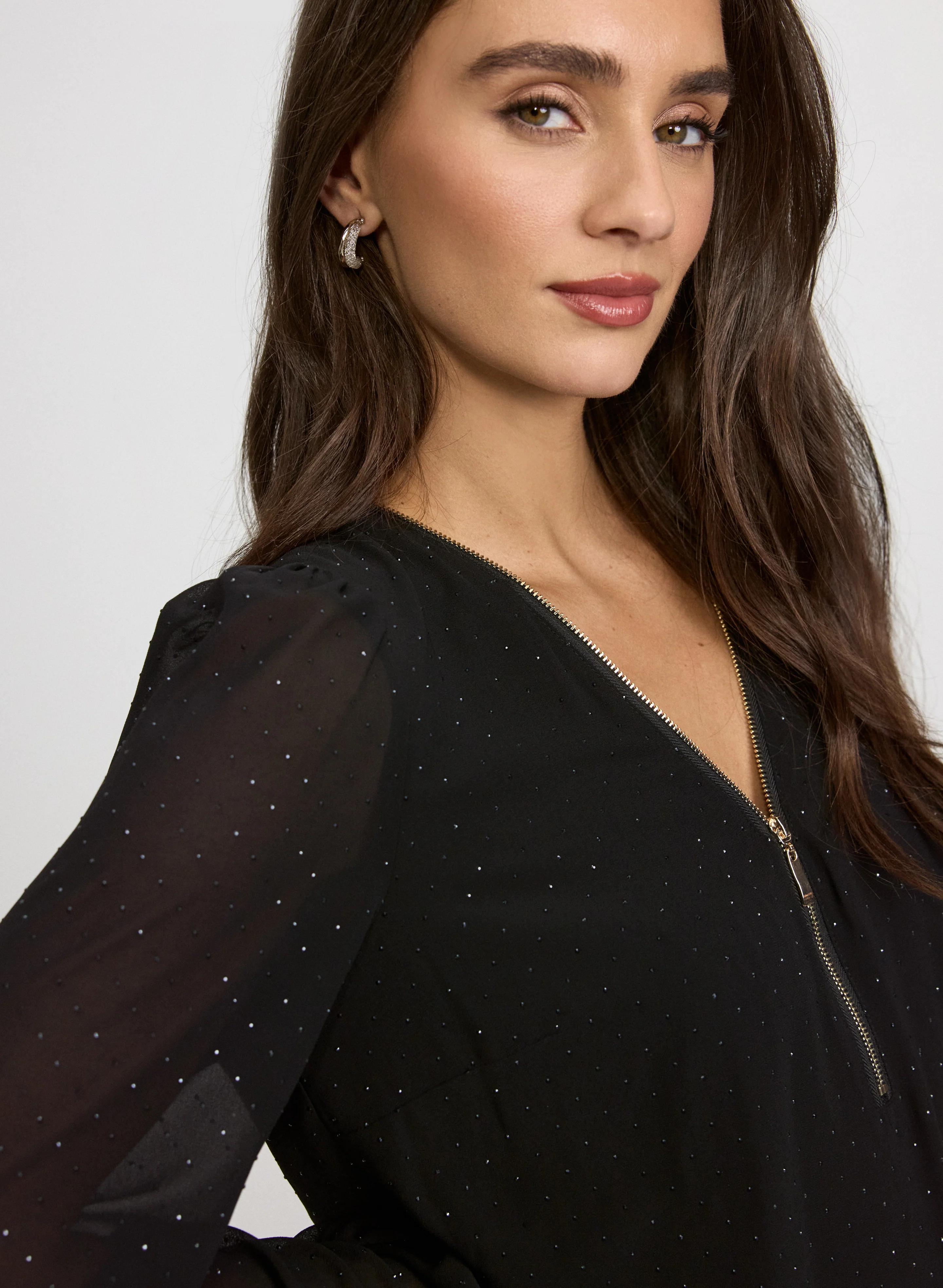 Rhinestone Chiffon Blouse - Image 5