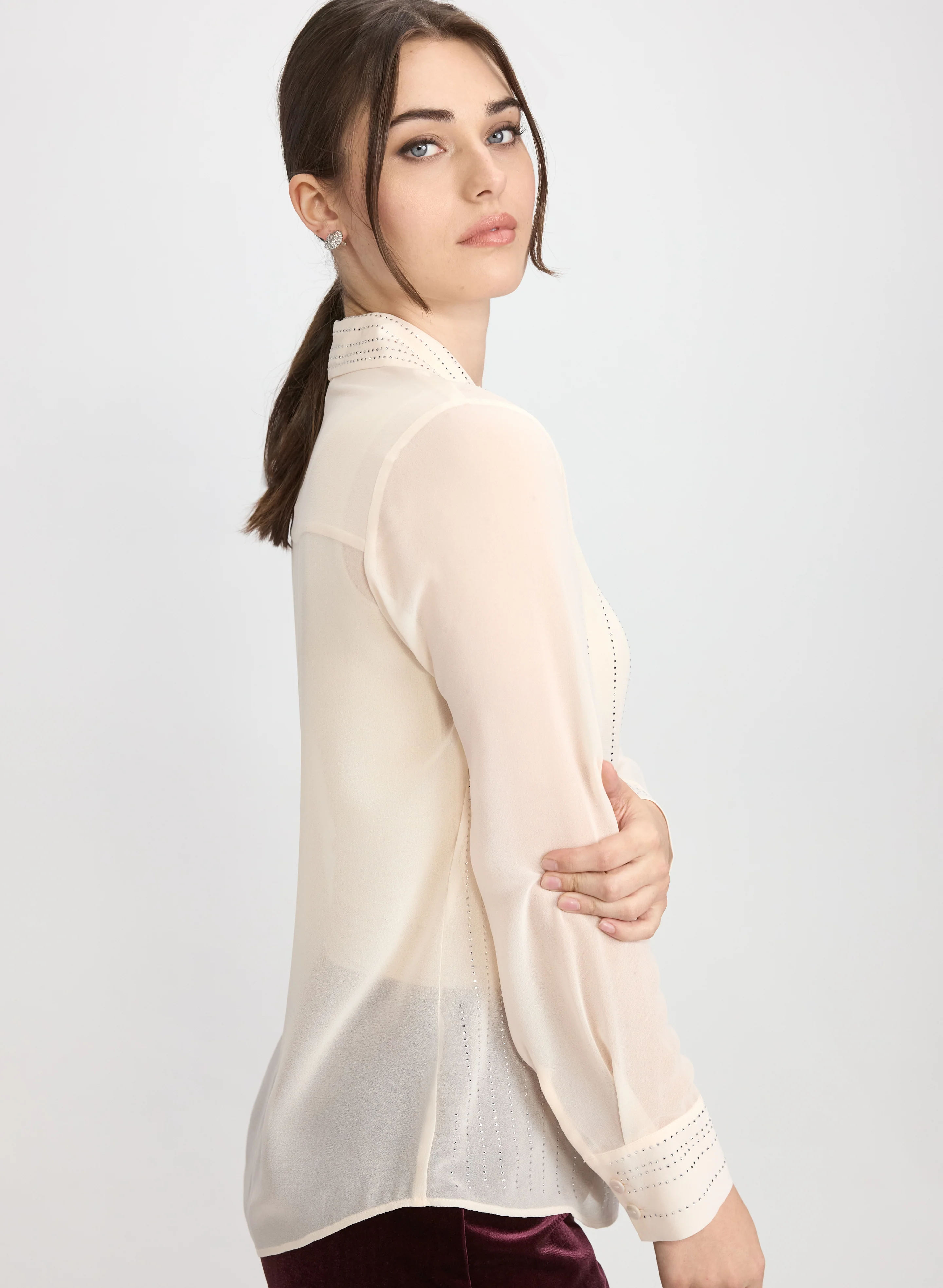 Rhinestone Detail Blouse - Image 2