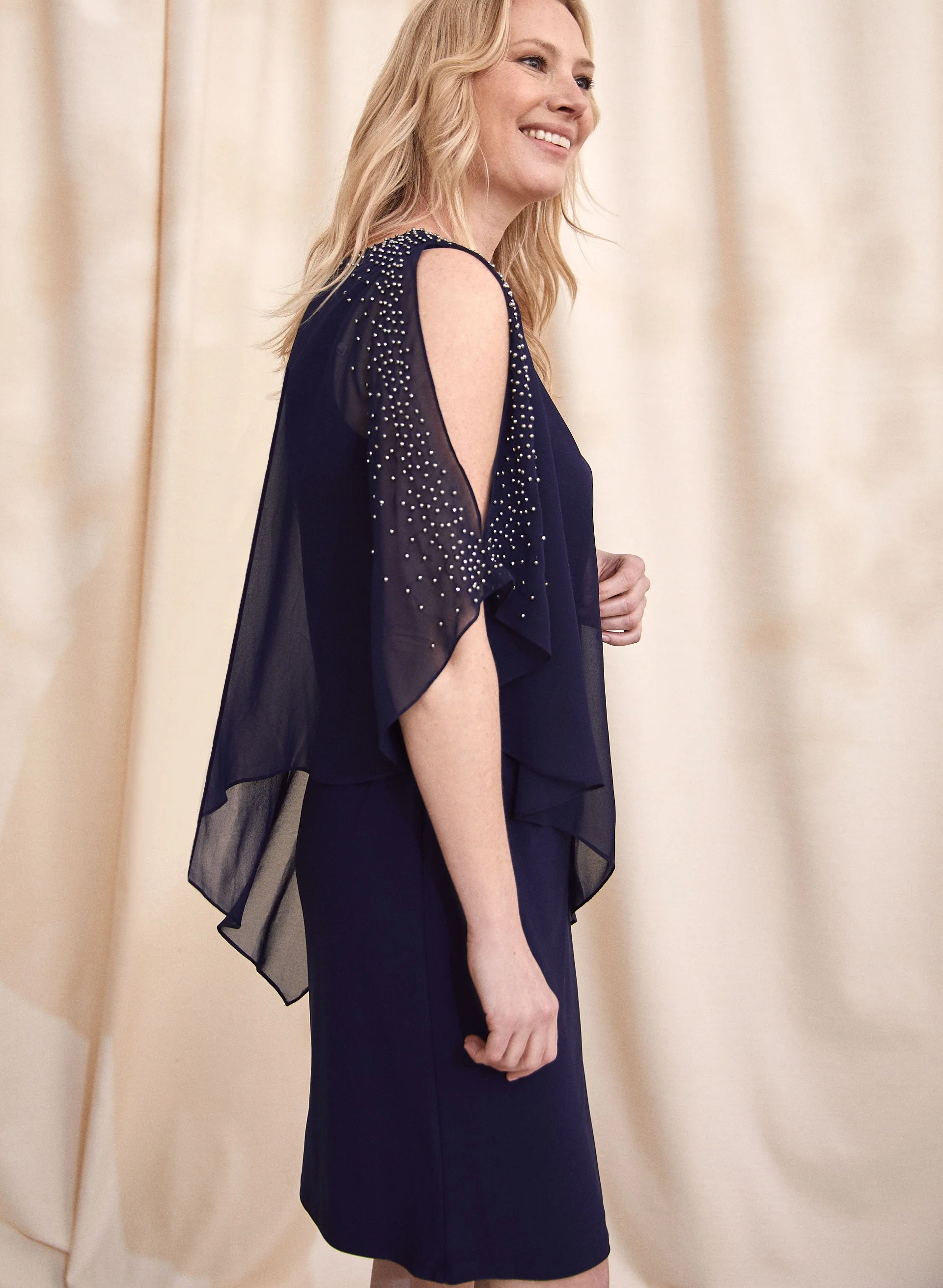 Rhinestone Detail Poncho Dress - Image 4