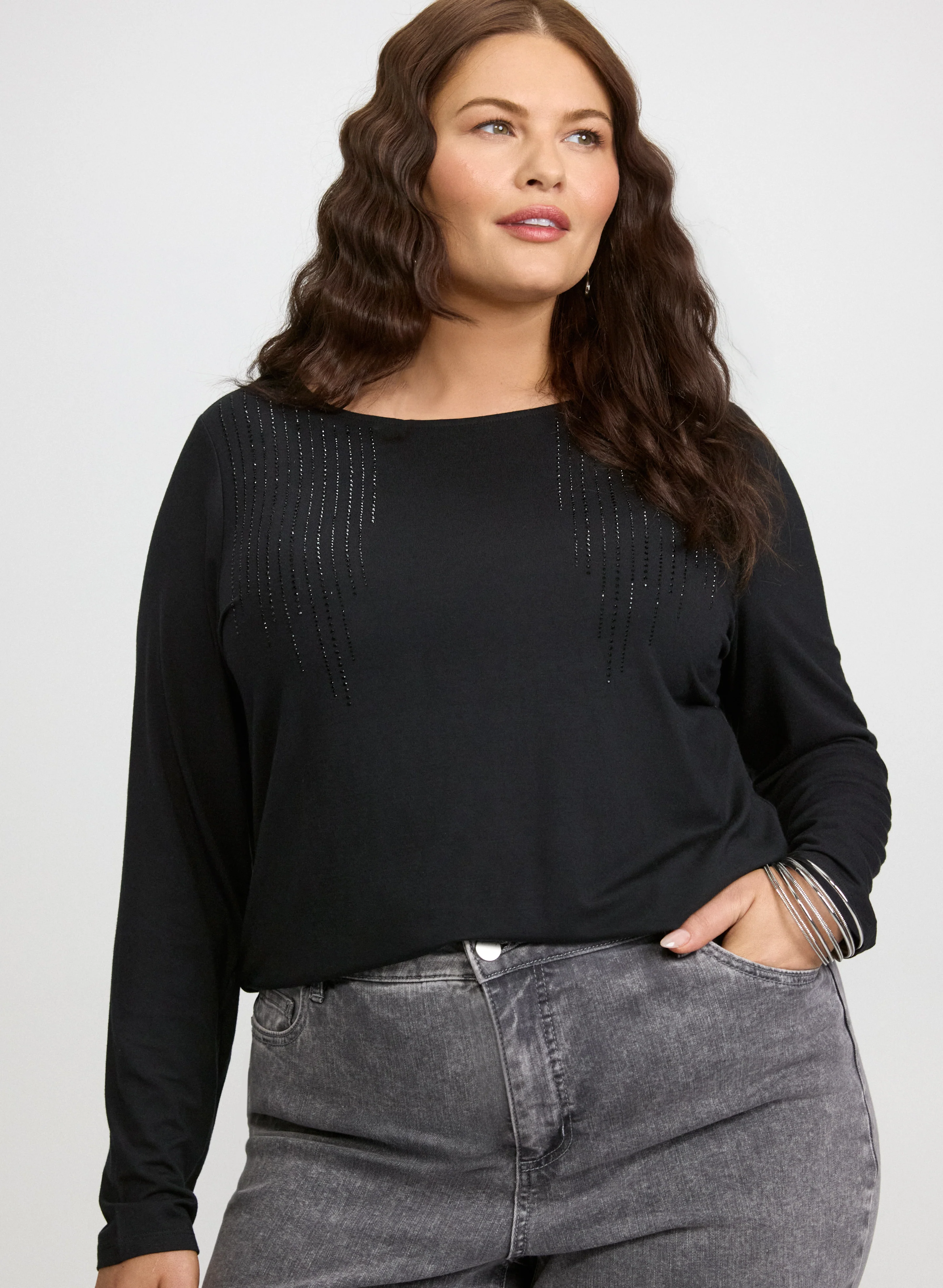 Rhinestone Detail T-Shirt - Image 8