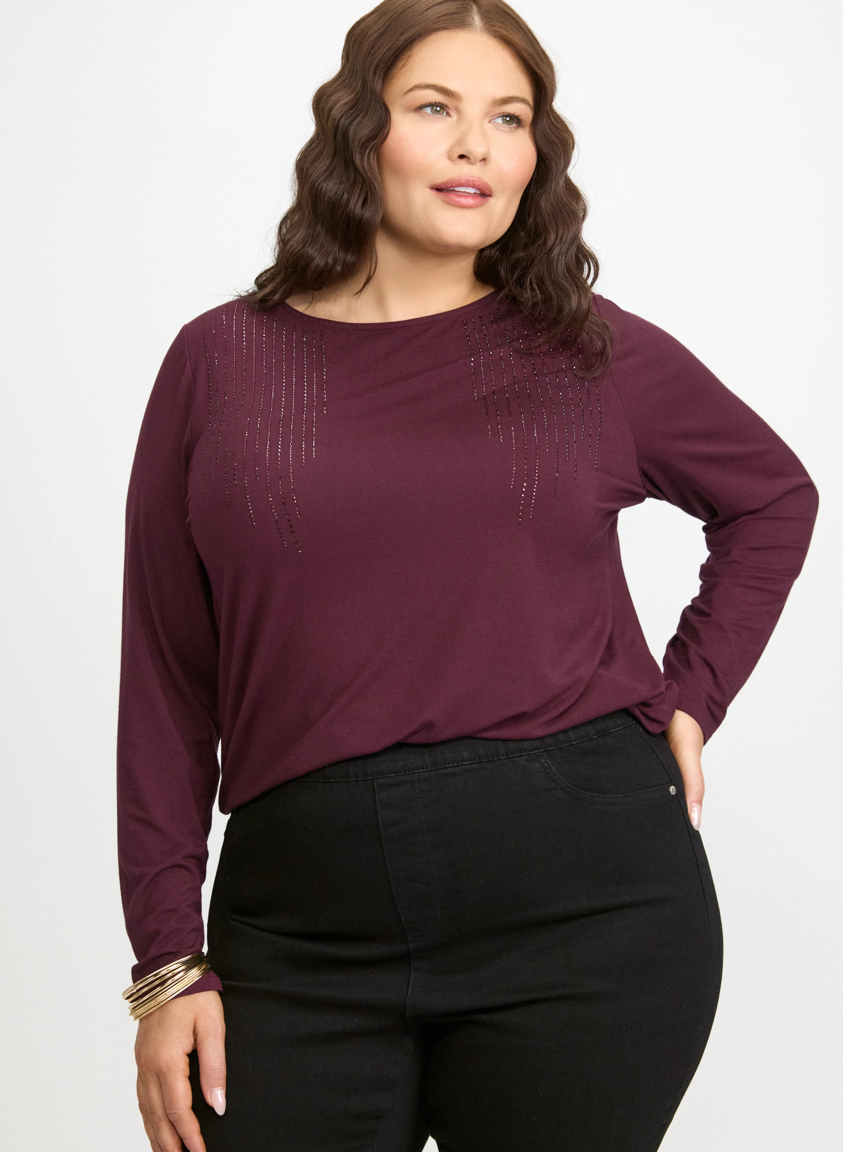 Rhinestone Detail T-Shirt - Image 8