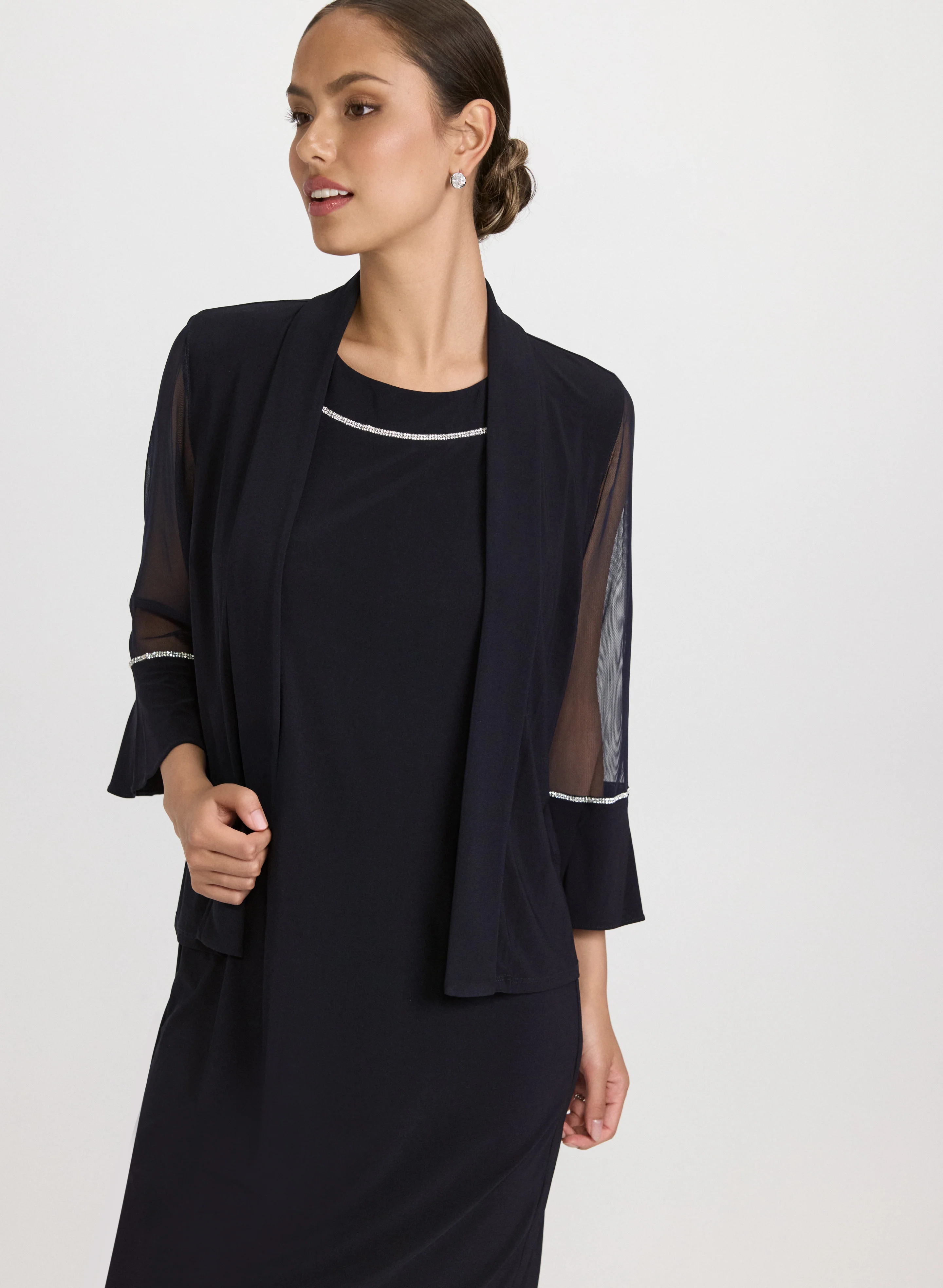 Rhinestone Embellished Jacket & Dress Set - Image 4