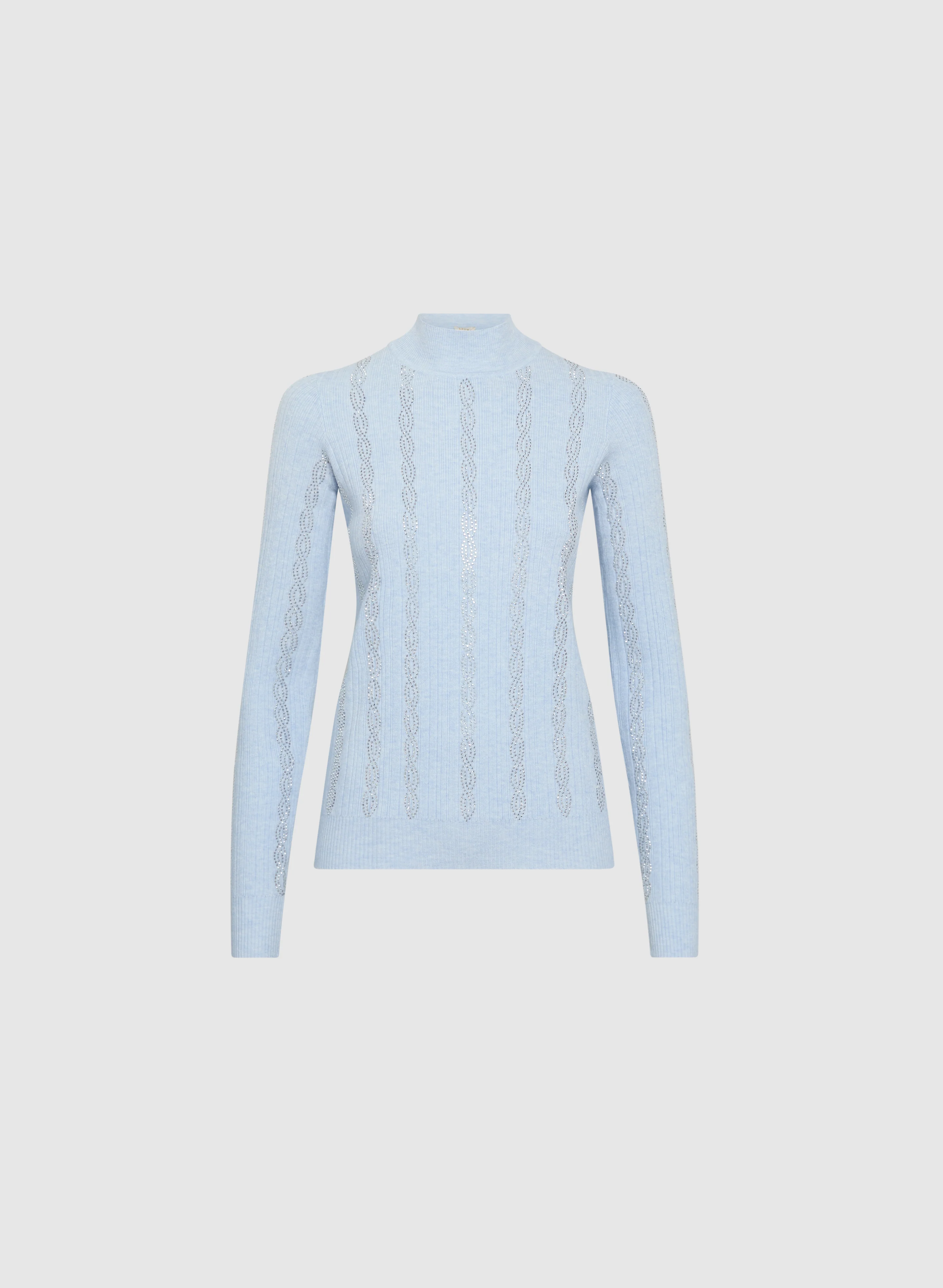 Rhinestone Embellished Ribbed Knit Sweater - Image 6