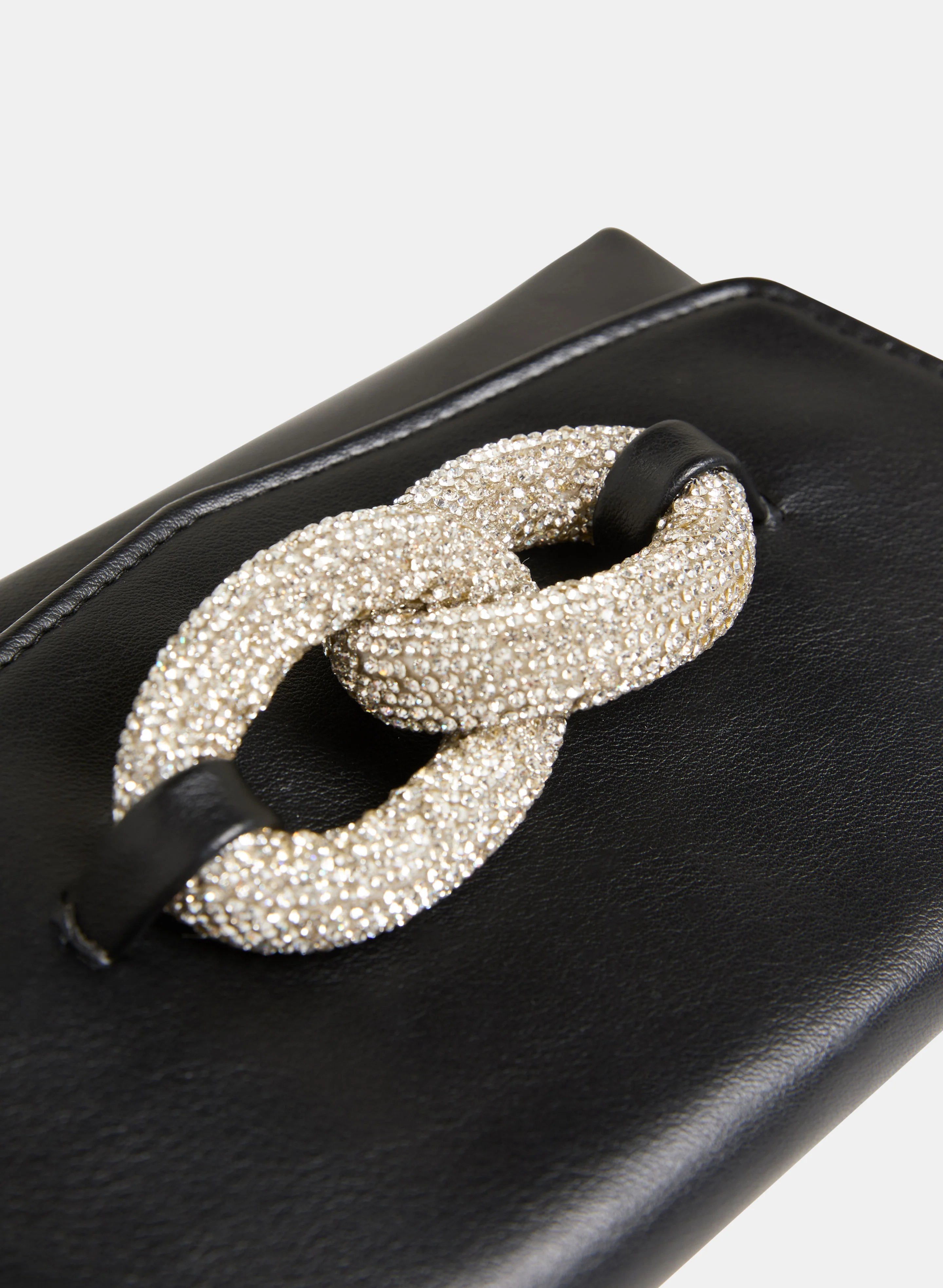 Rhinestone Link Vegan Leather Clutch - Image 2