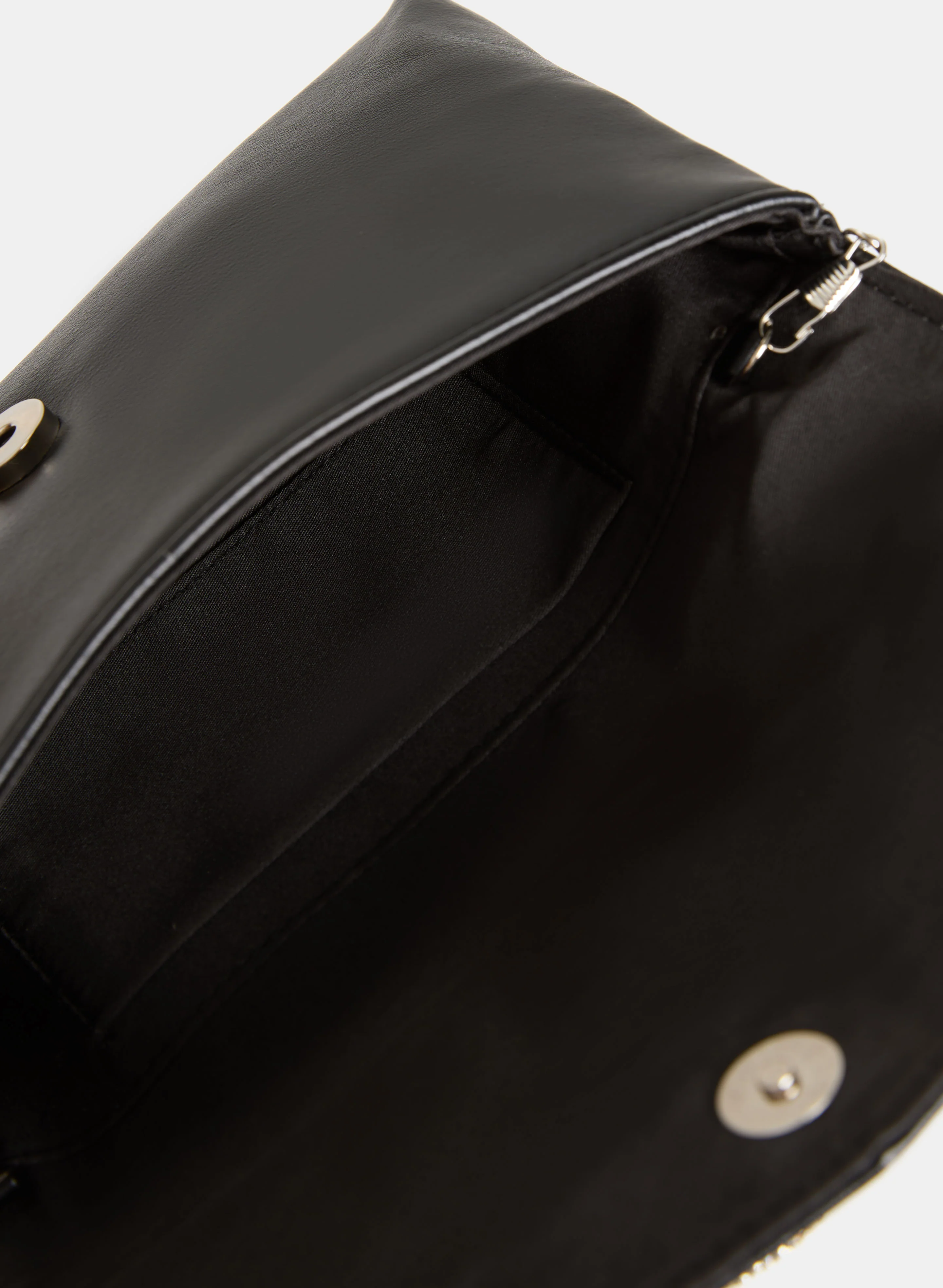 Rhinestone Link Vegan Leather Clutch - Image 4