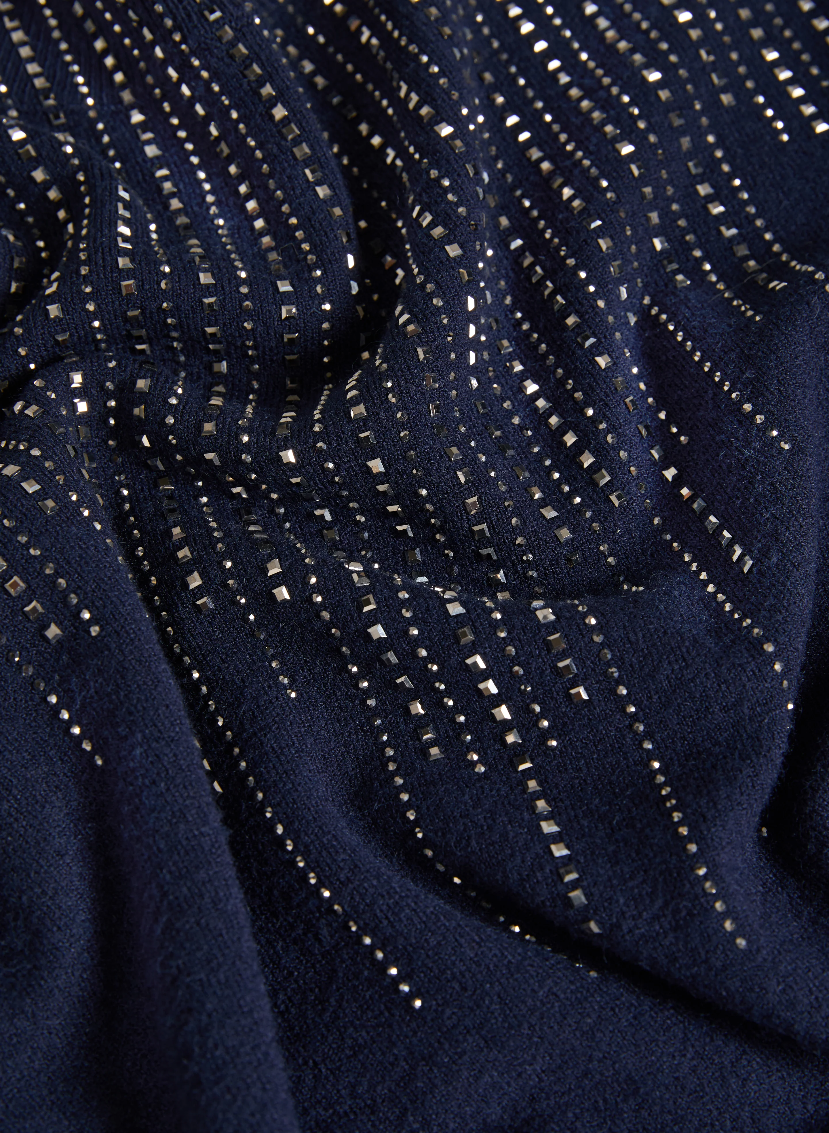 Rhinestone Mock Neck Sweater - Image 7