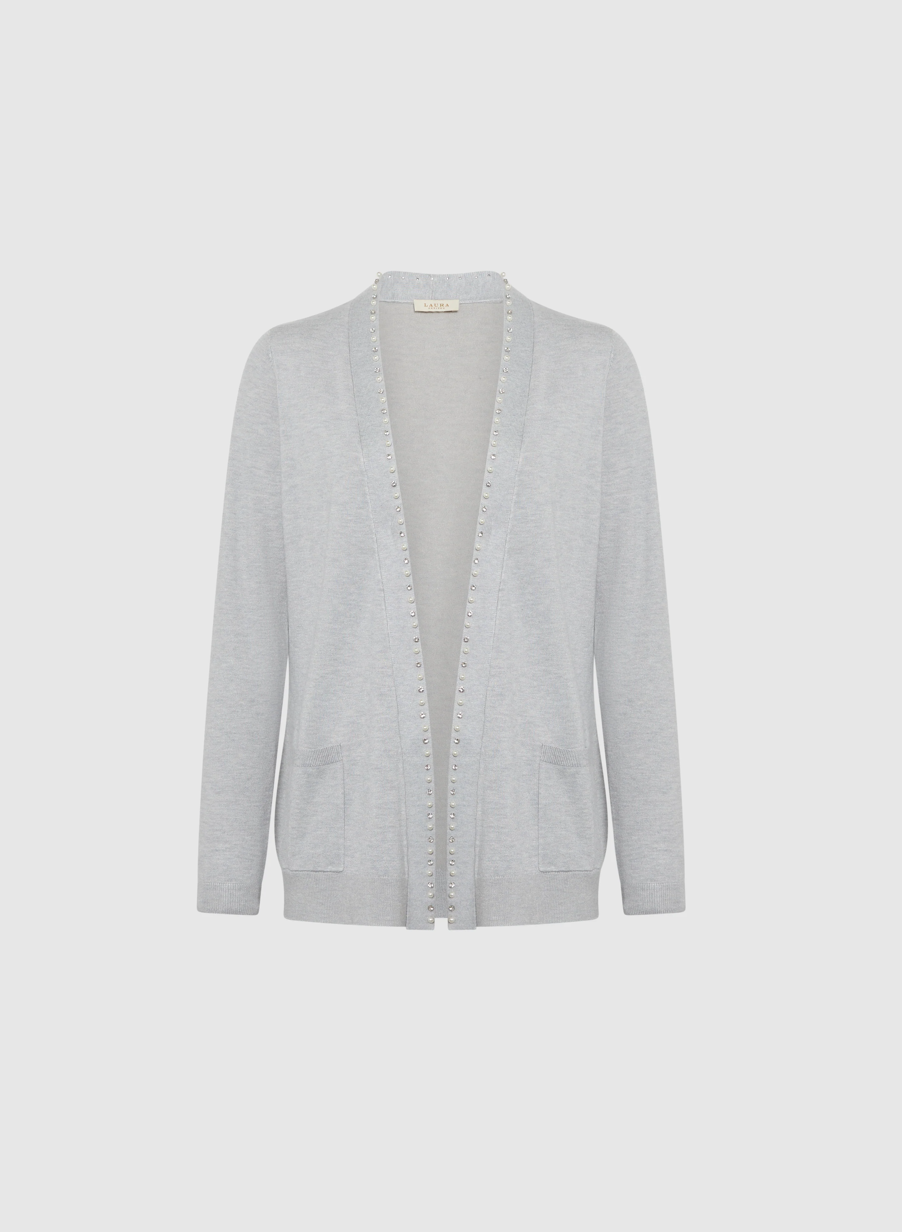 Rhinestone & Pearl Detail Cardigan - Image 6