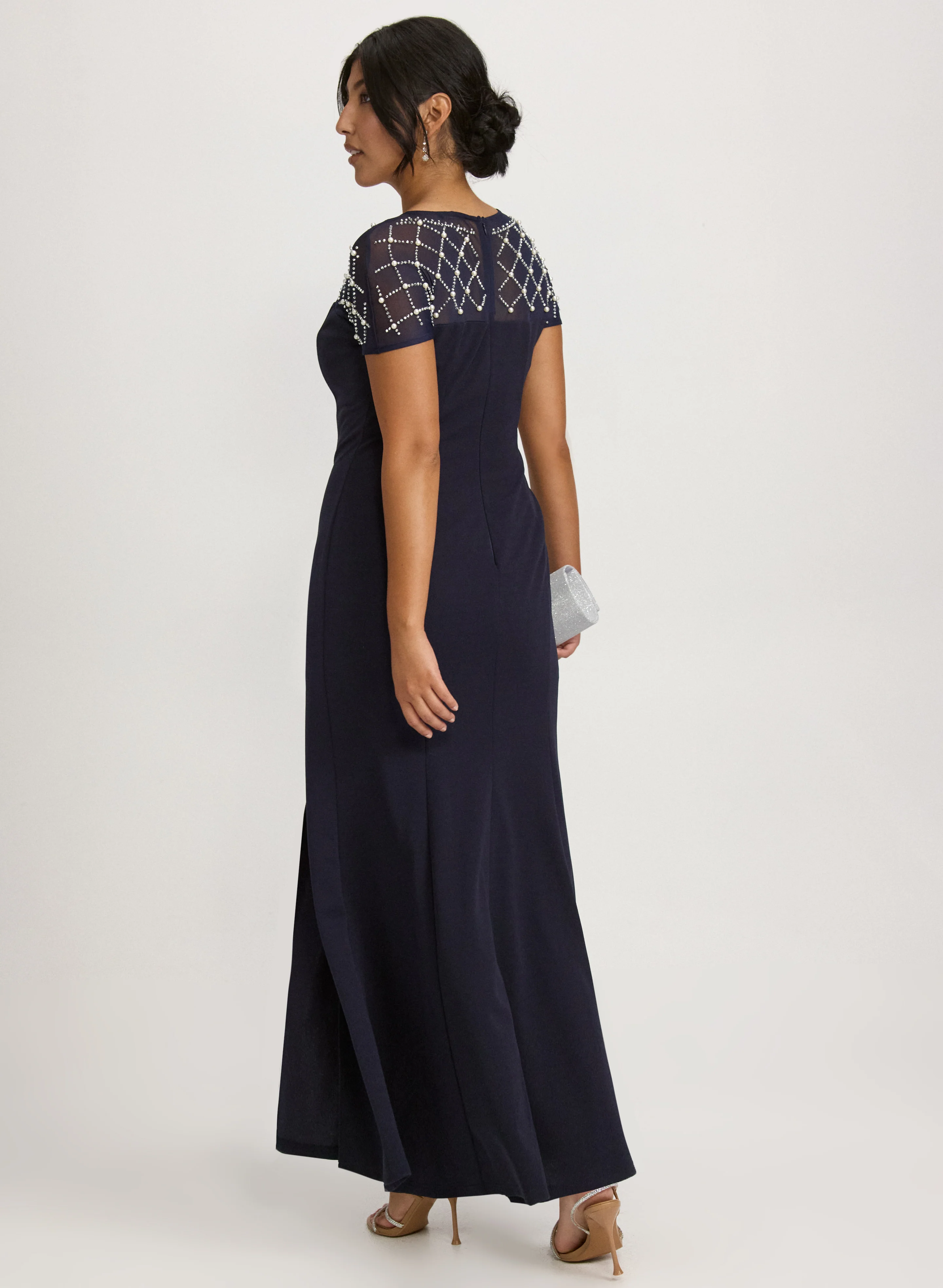 Rhinestone & Pearl Detail Dress - Image 4