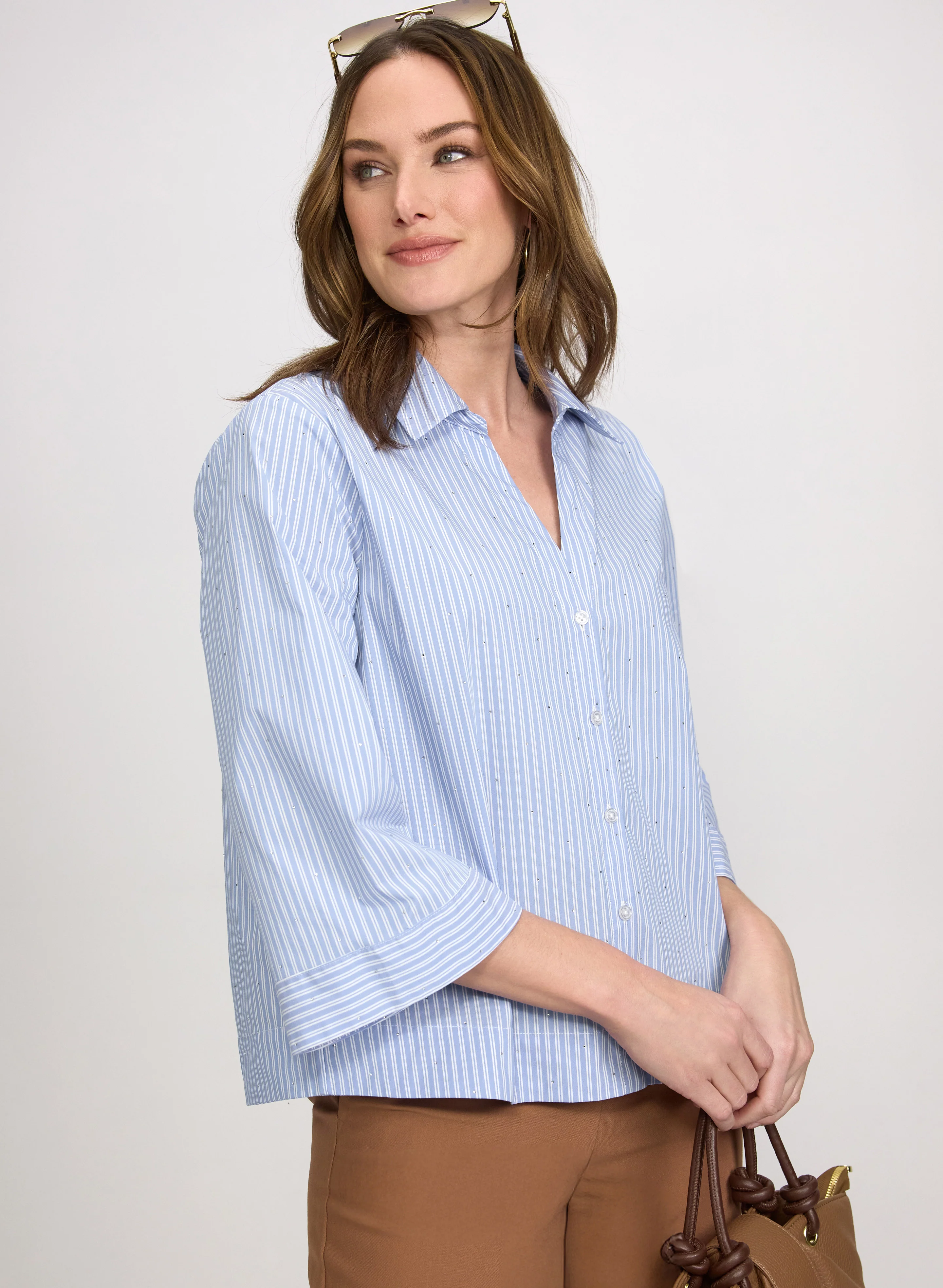 Rhinestone Stripe Blouse - Image 8