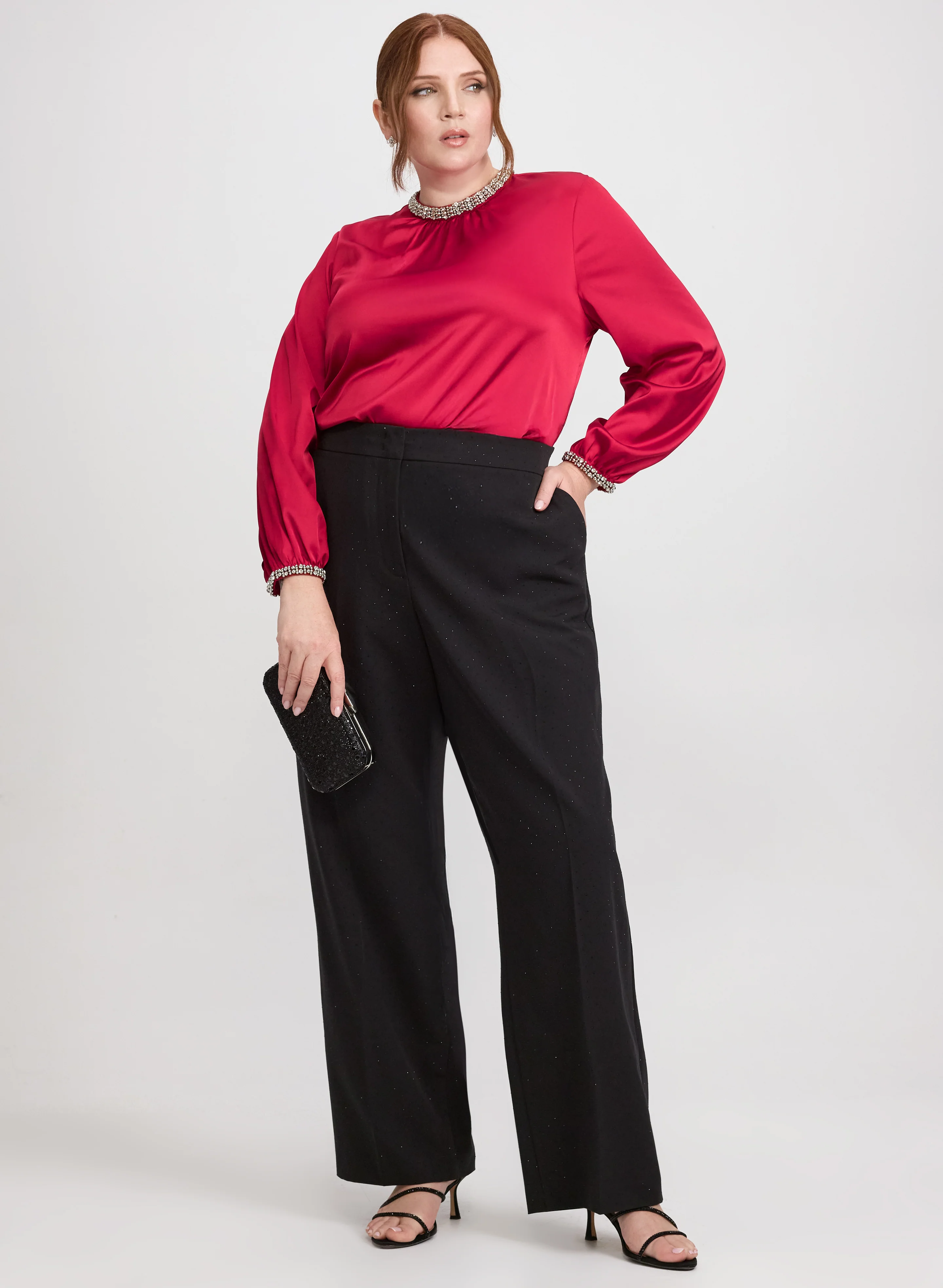 Rhinestone Trim Blouse - Image 3