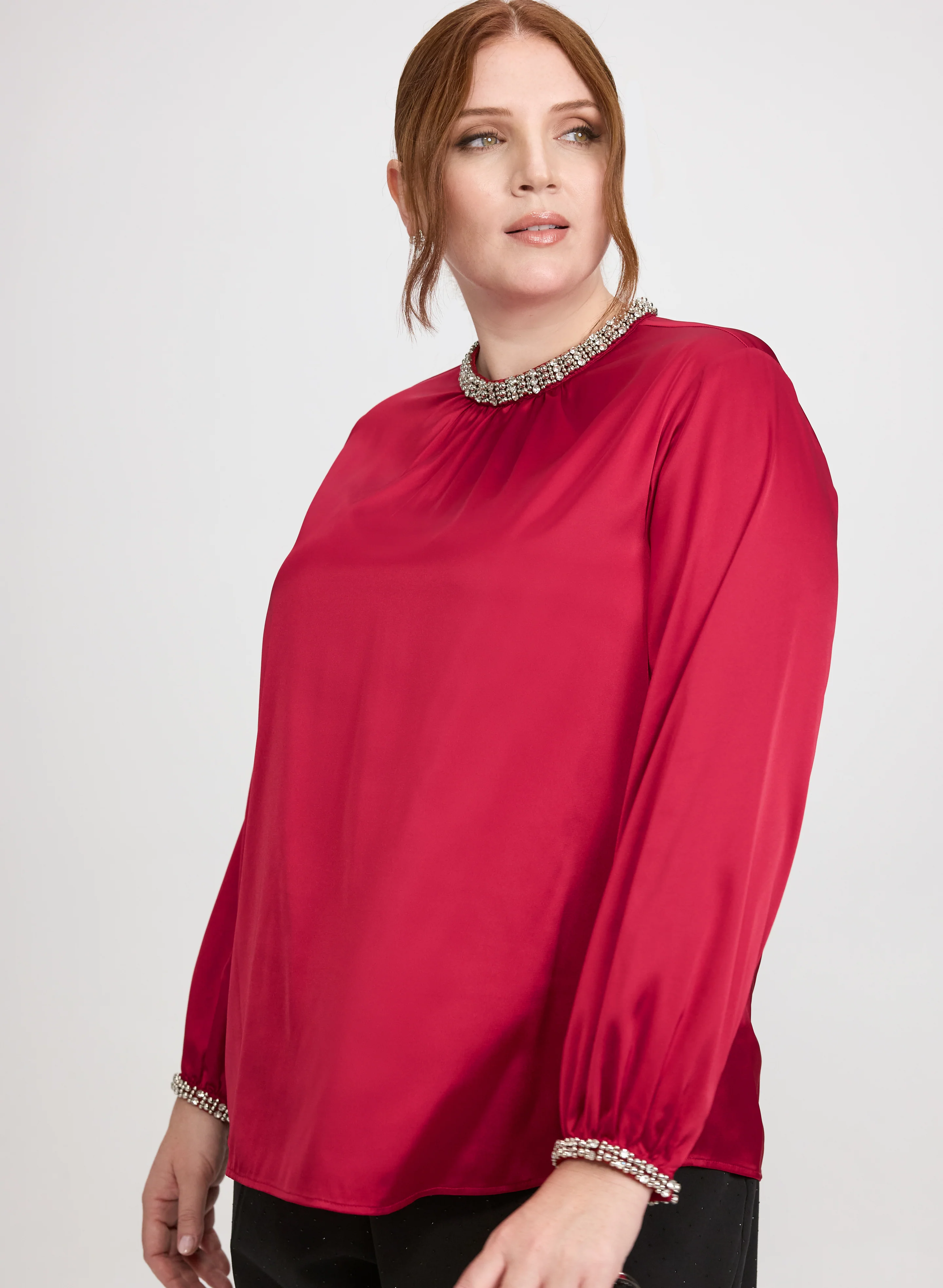 Rhinestone Trim Blouse - Image 5