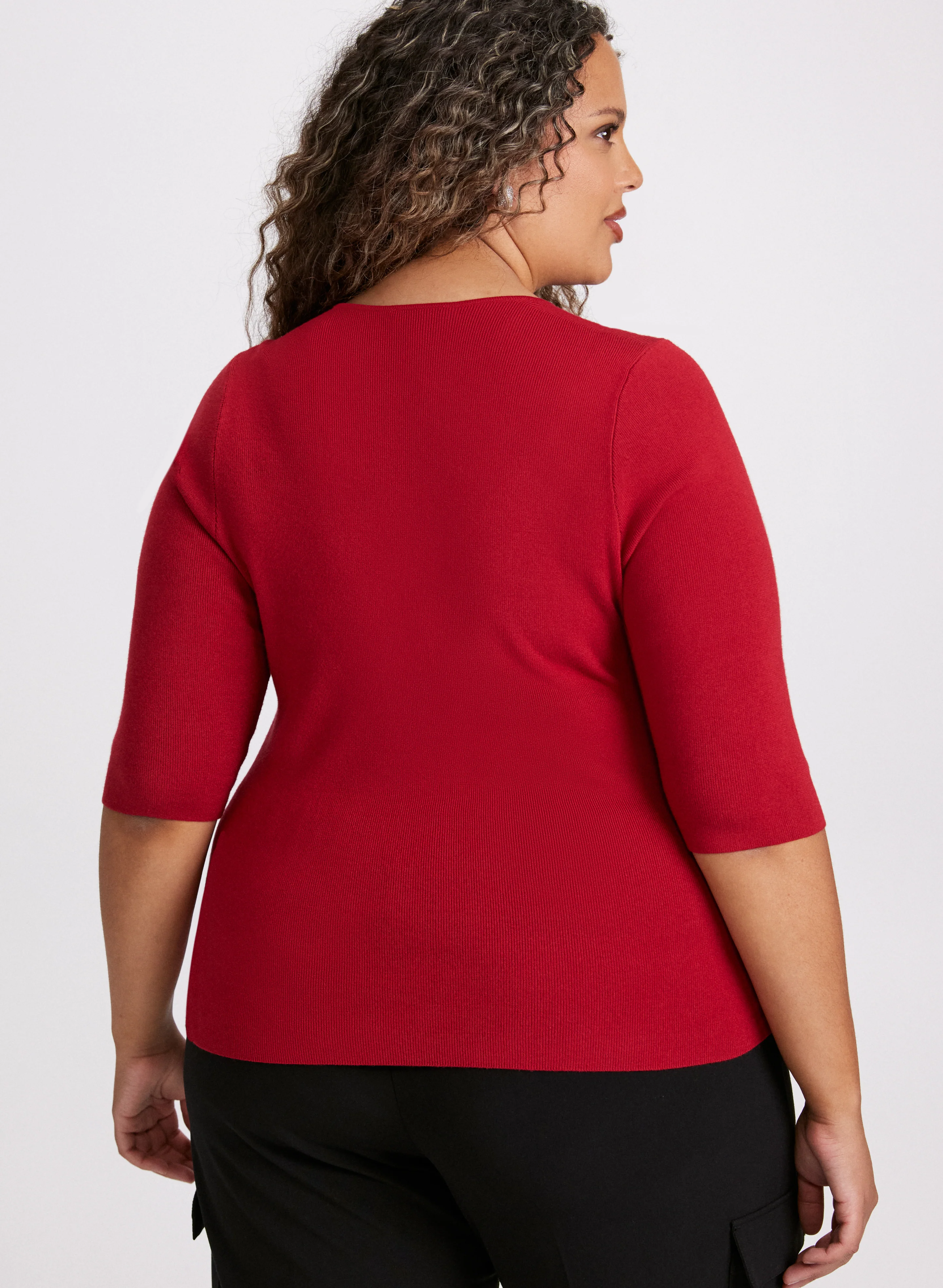 Rhinestone Trim Sweater - Image 4