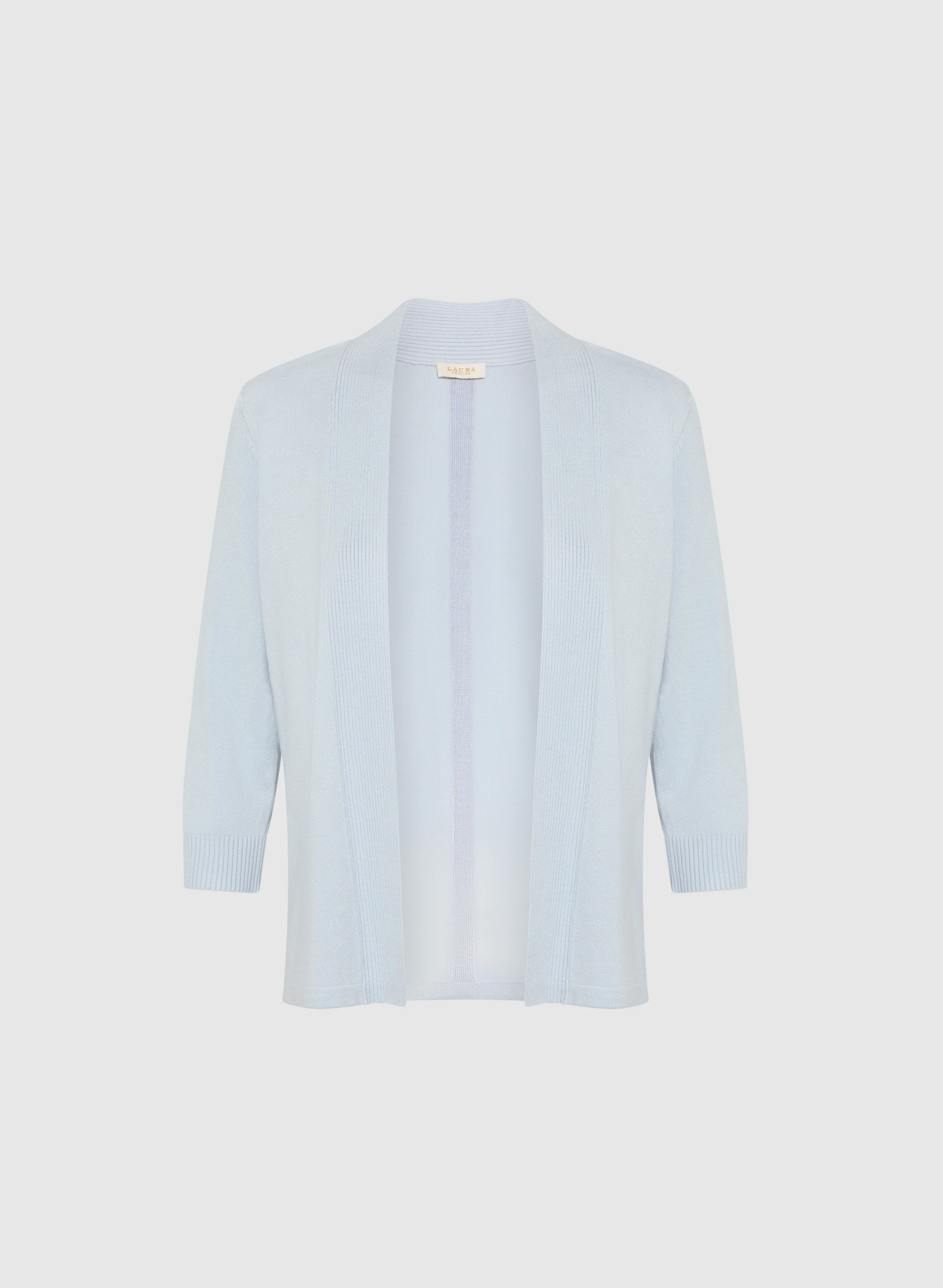 Ribbed Trim Open-Front Cardigan - Image 6