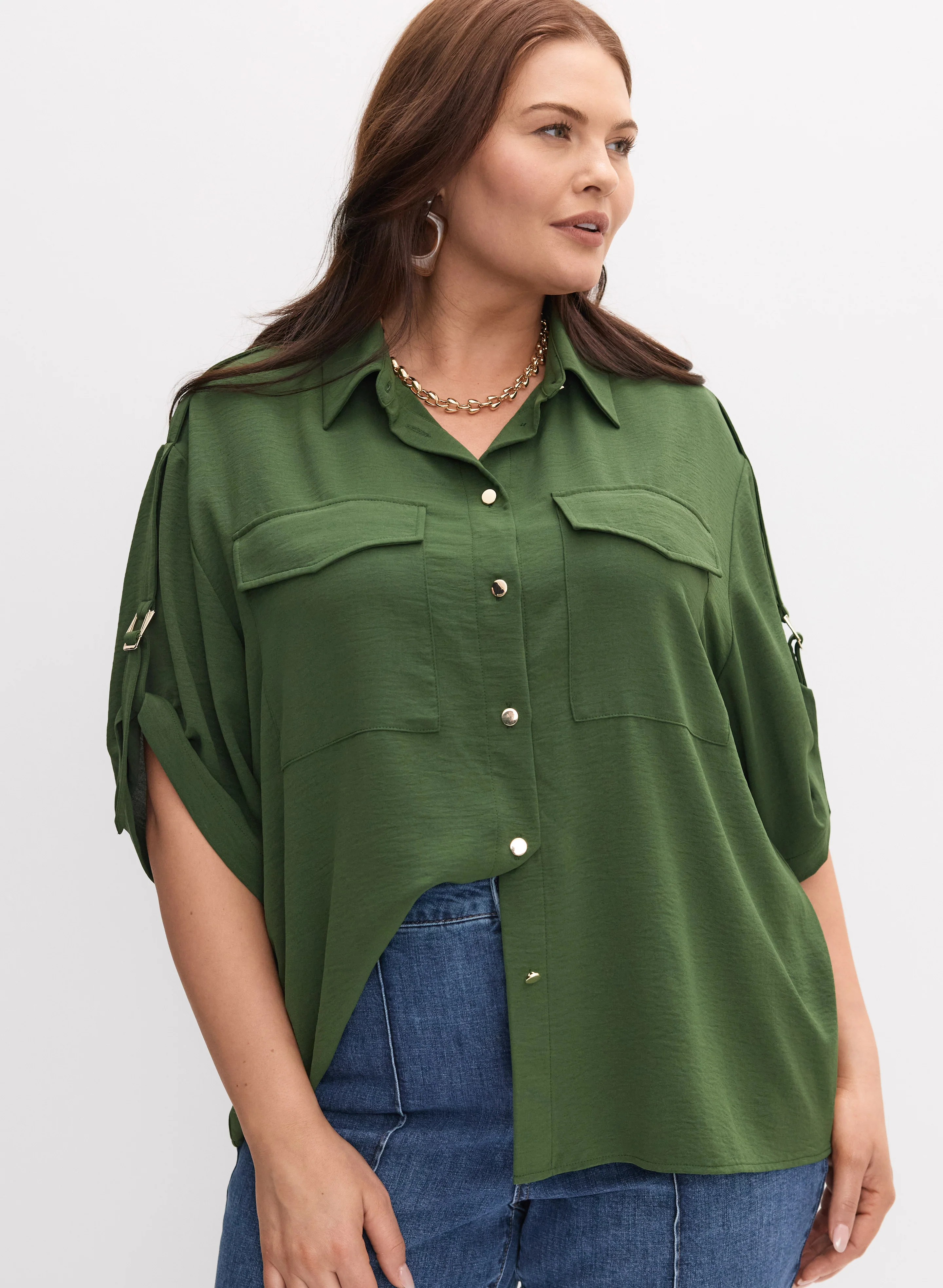 Melanie Lyne - Rolled Sleeve Blouse