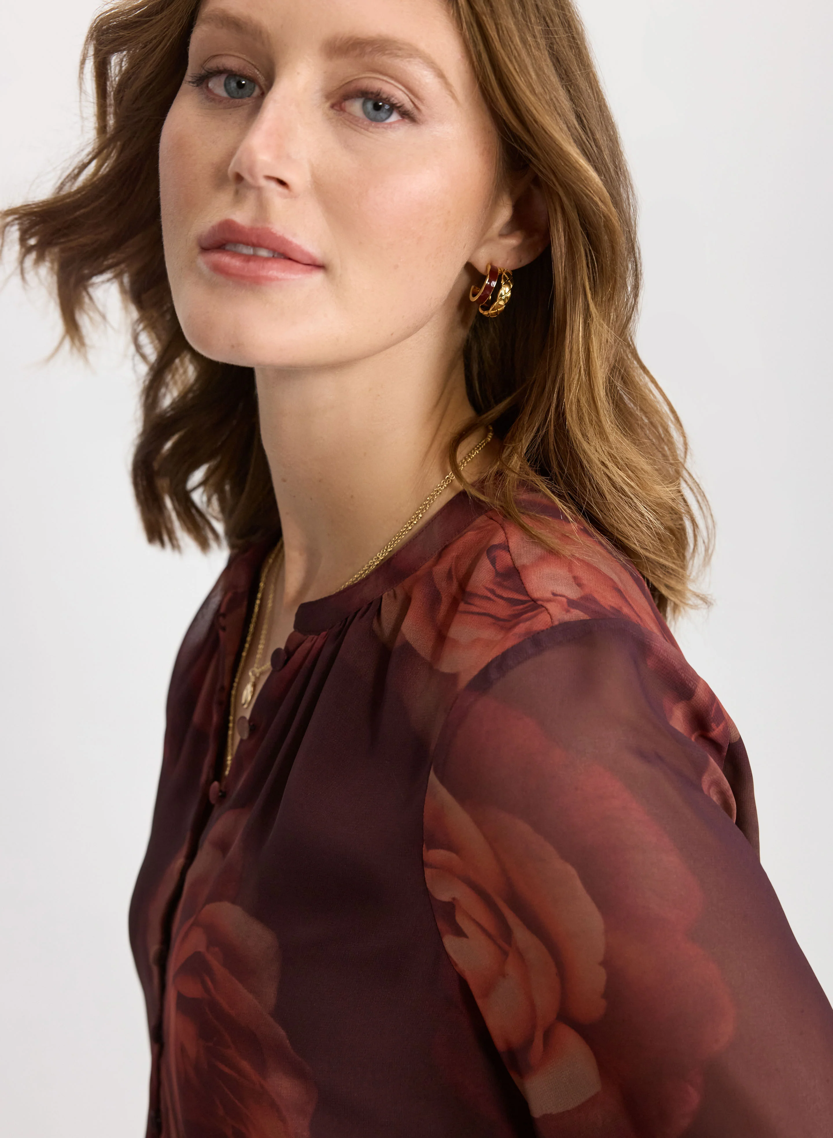 Rose Print Blouse - Image 2