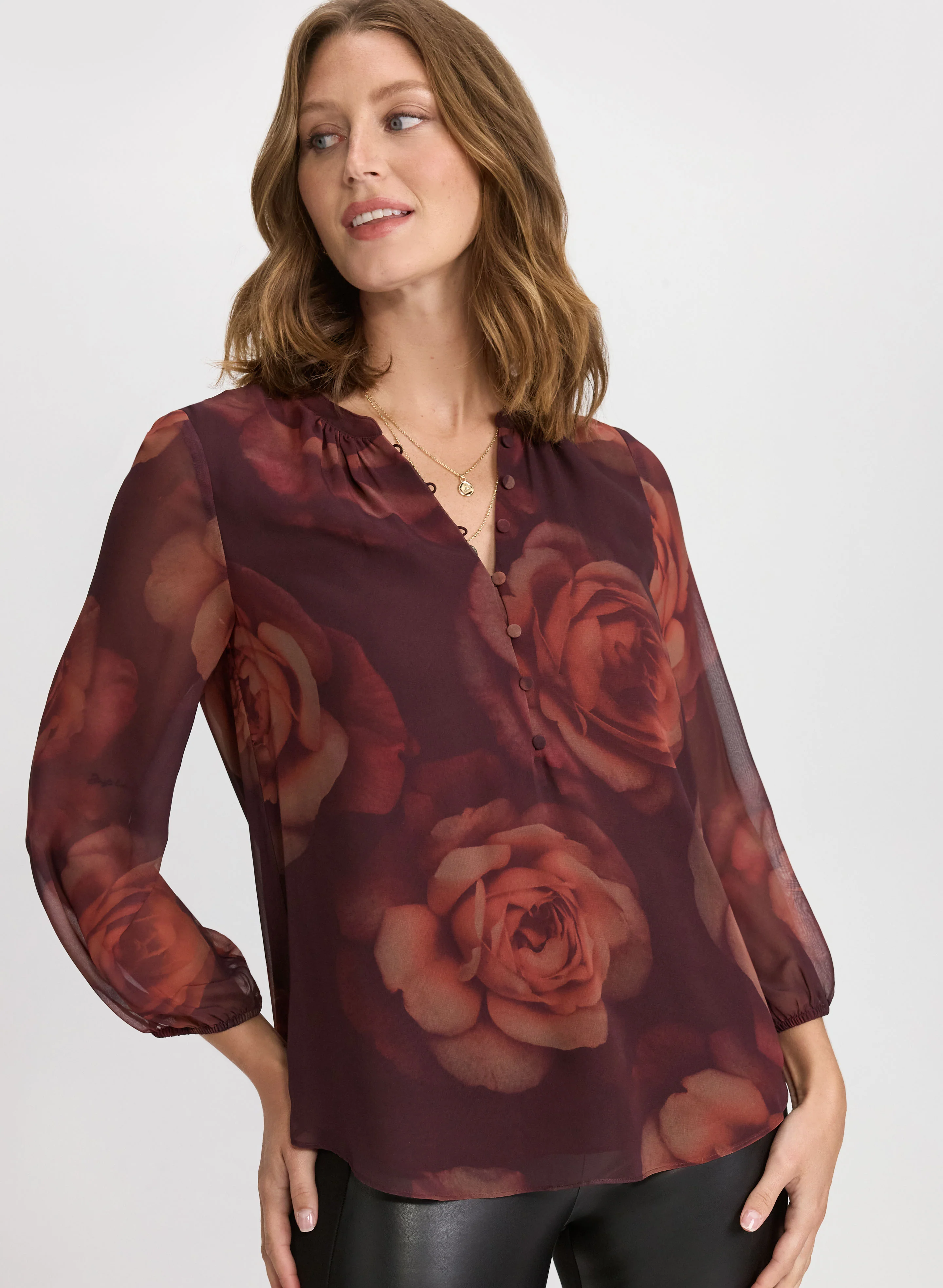 Rose Print Blouse - Image 5
