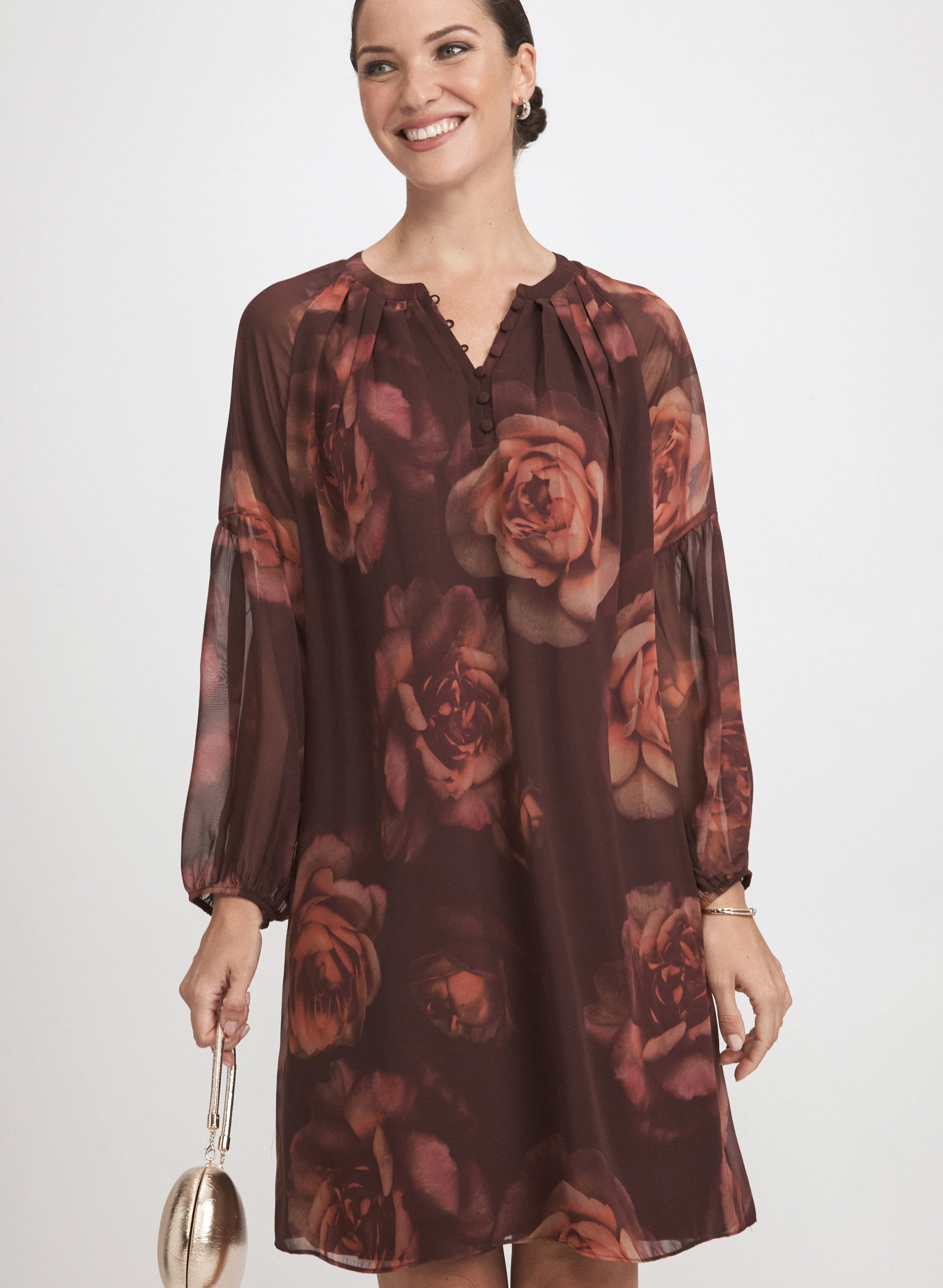 Rose Print Dress - Image 4