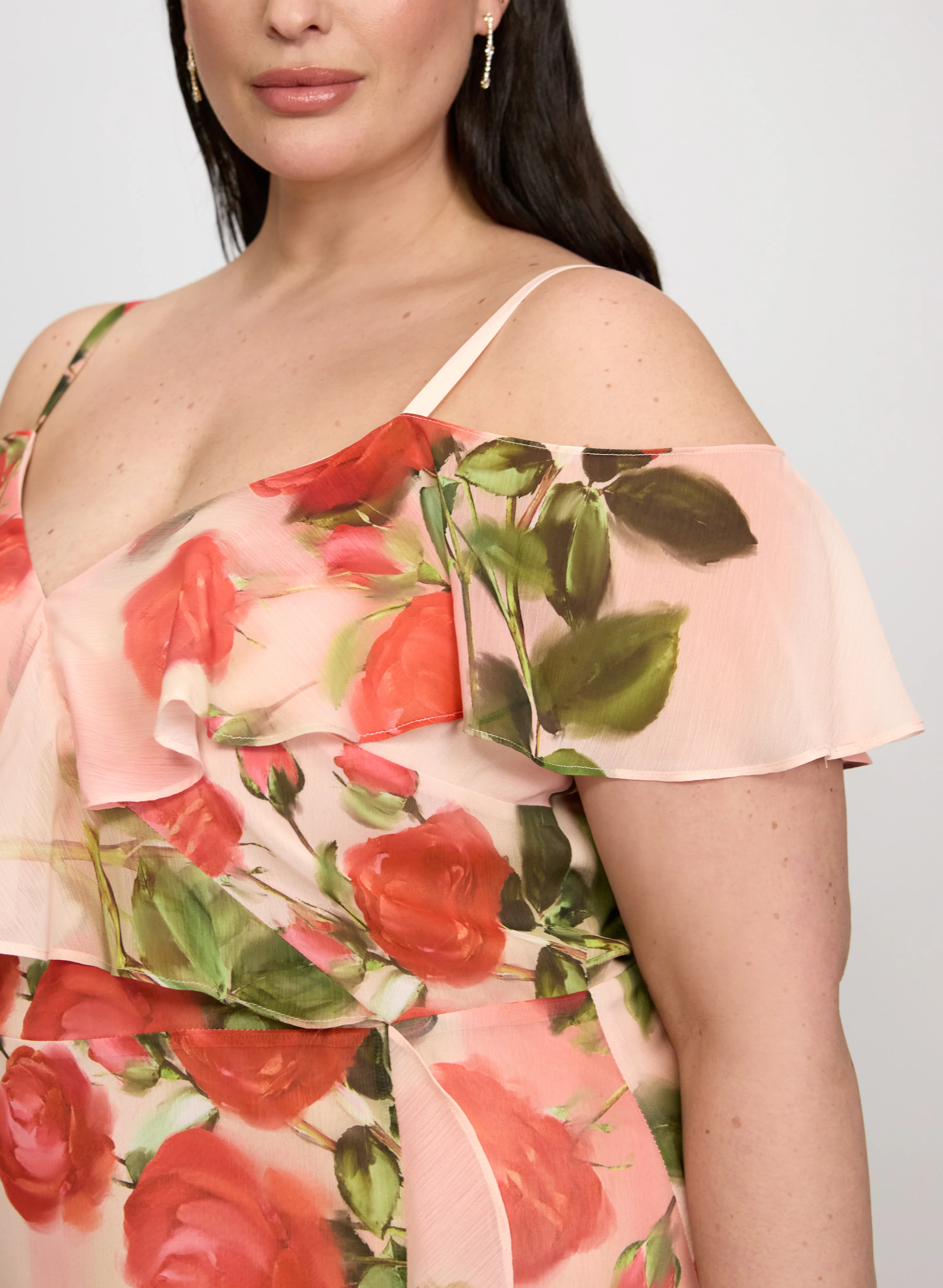 Rose Print Midi Dress - Image 2