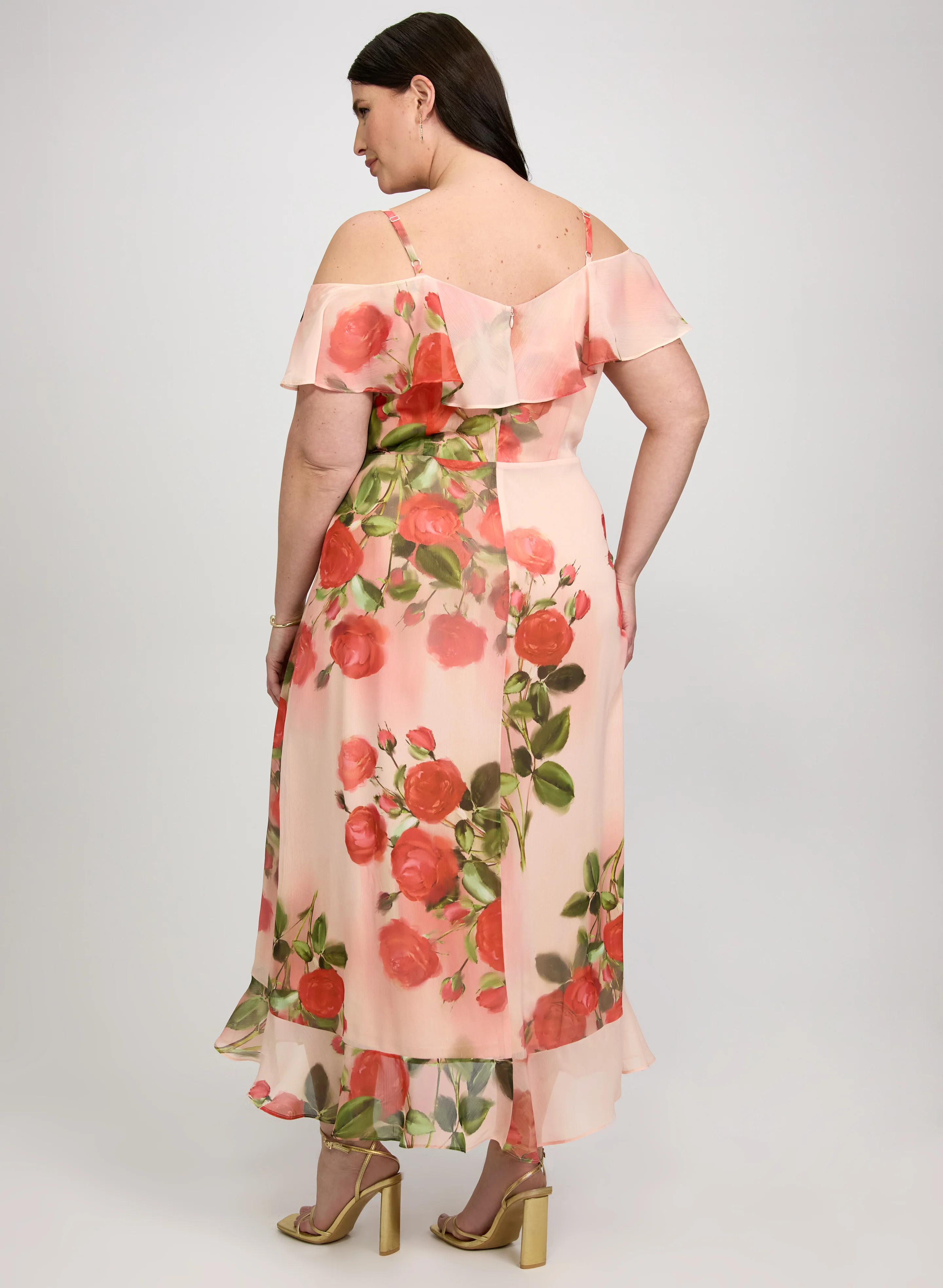 Rose Print Midi Dress - Image 4
