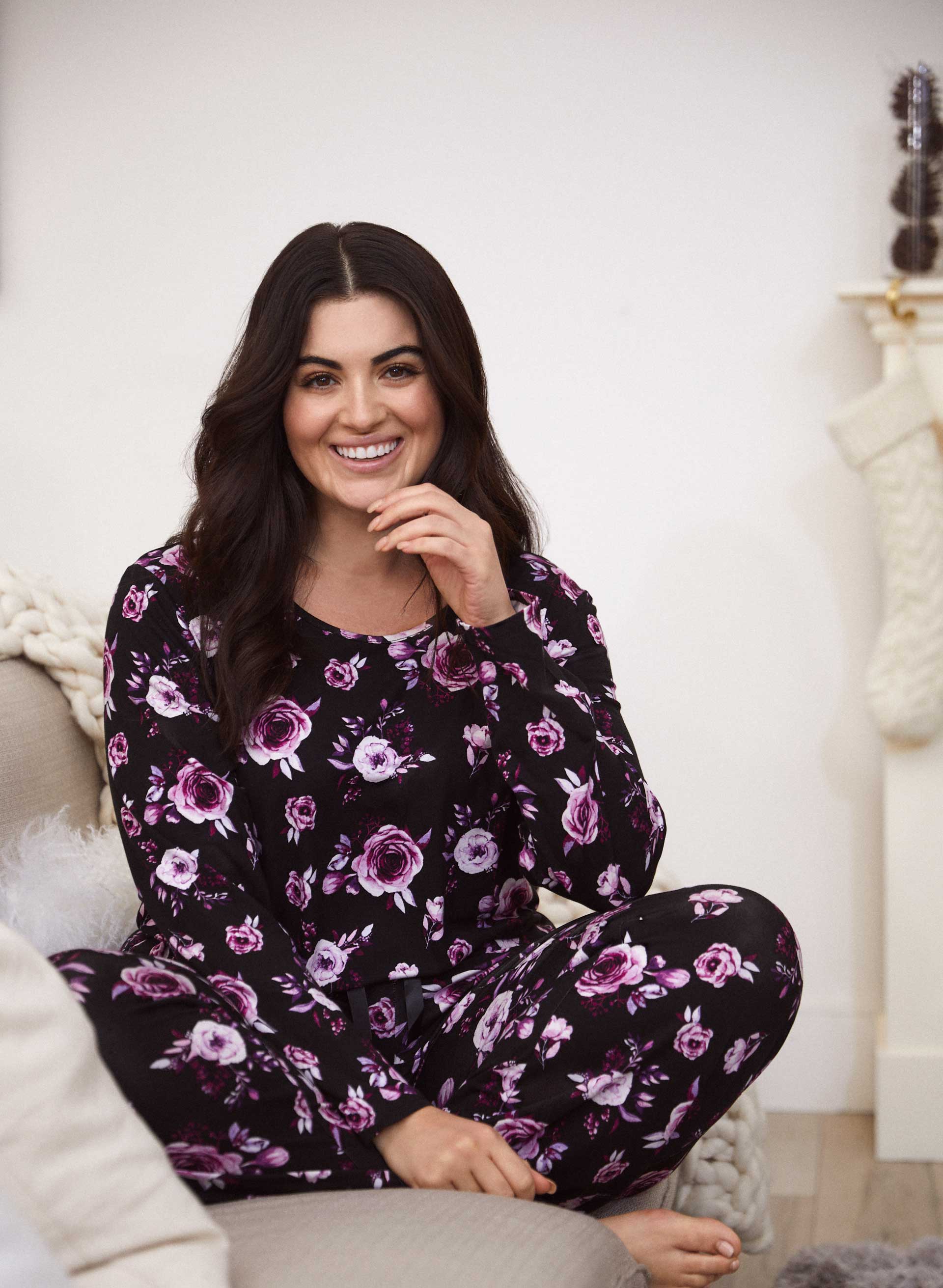 Rose Print Pyjama Top - Image 3