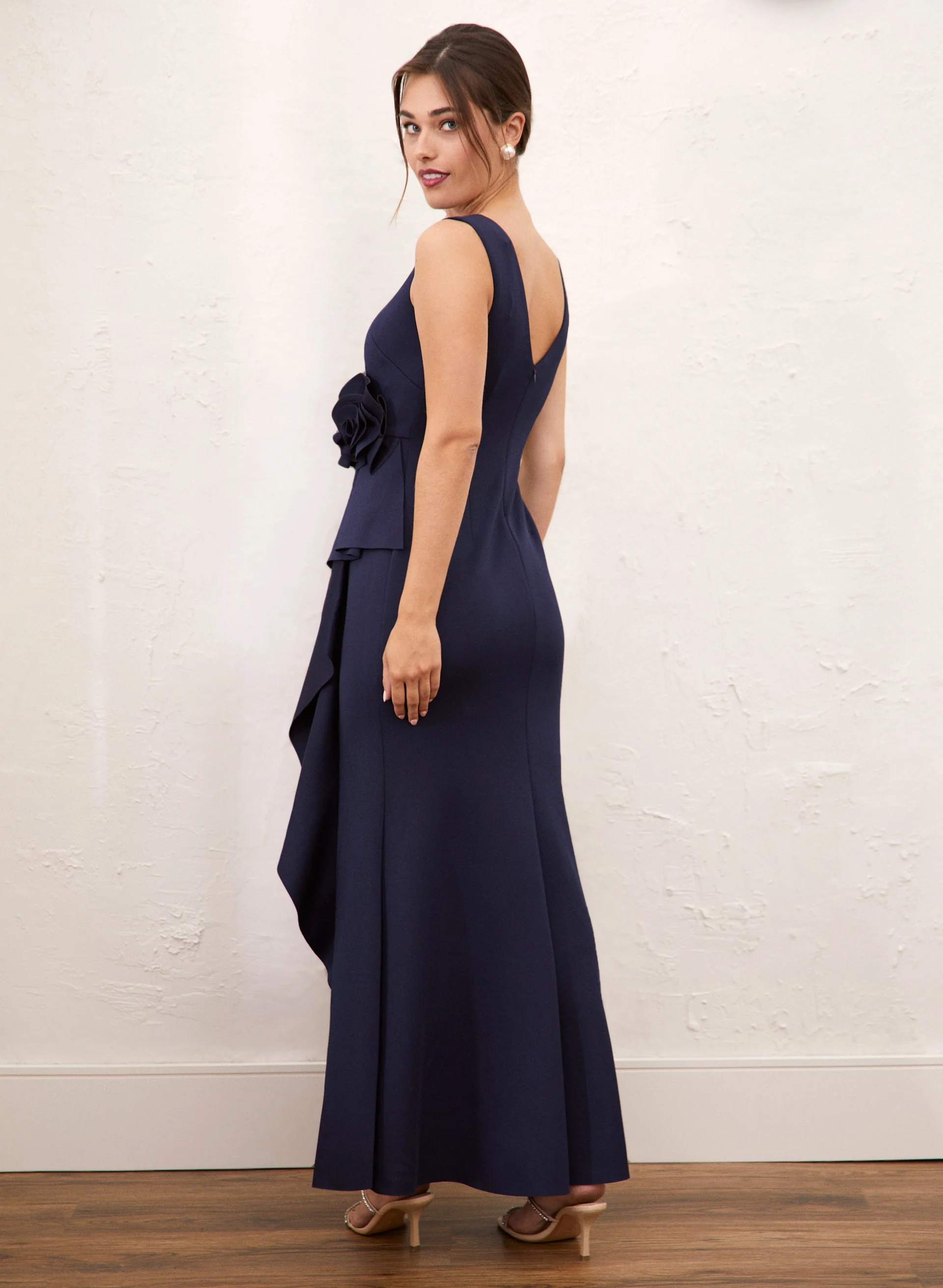 Rosette Detail Flounce Dress - Image 2