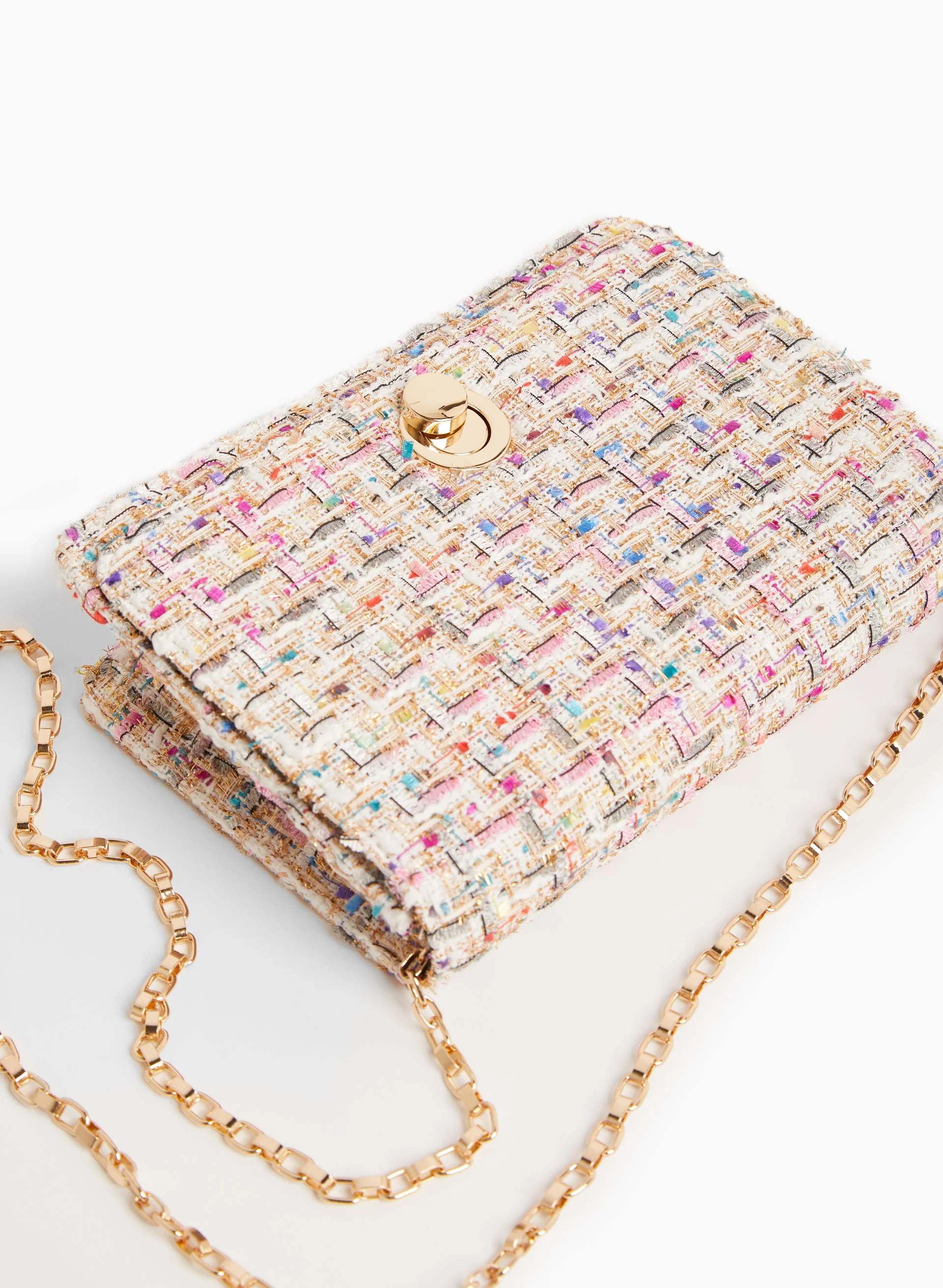 Round Clasp Tweed Handbag - Image 3