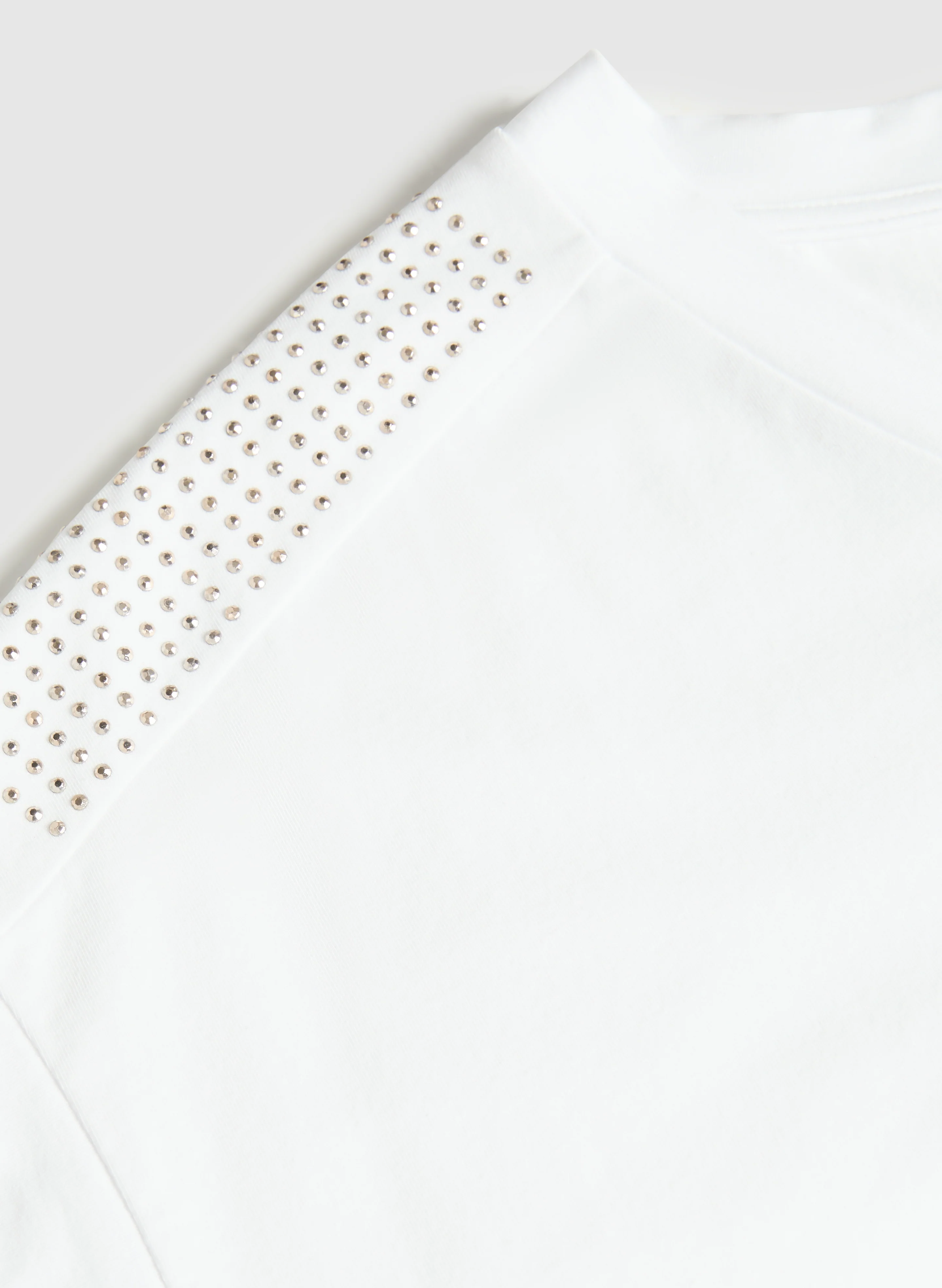 Ruched Rhinestone Detail T-Shirt - Image 7