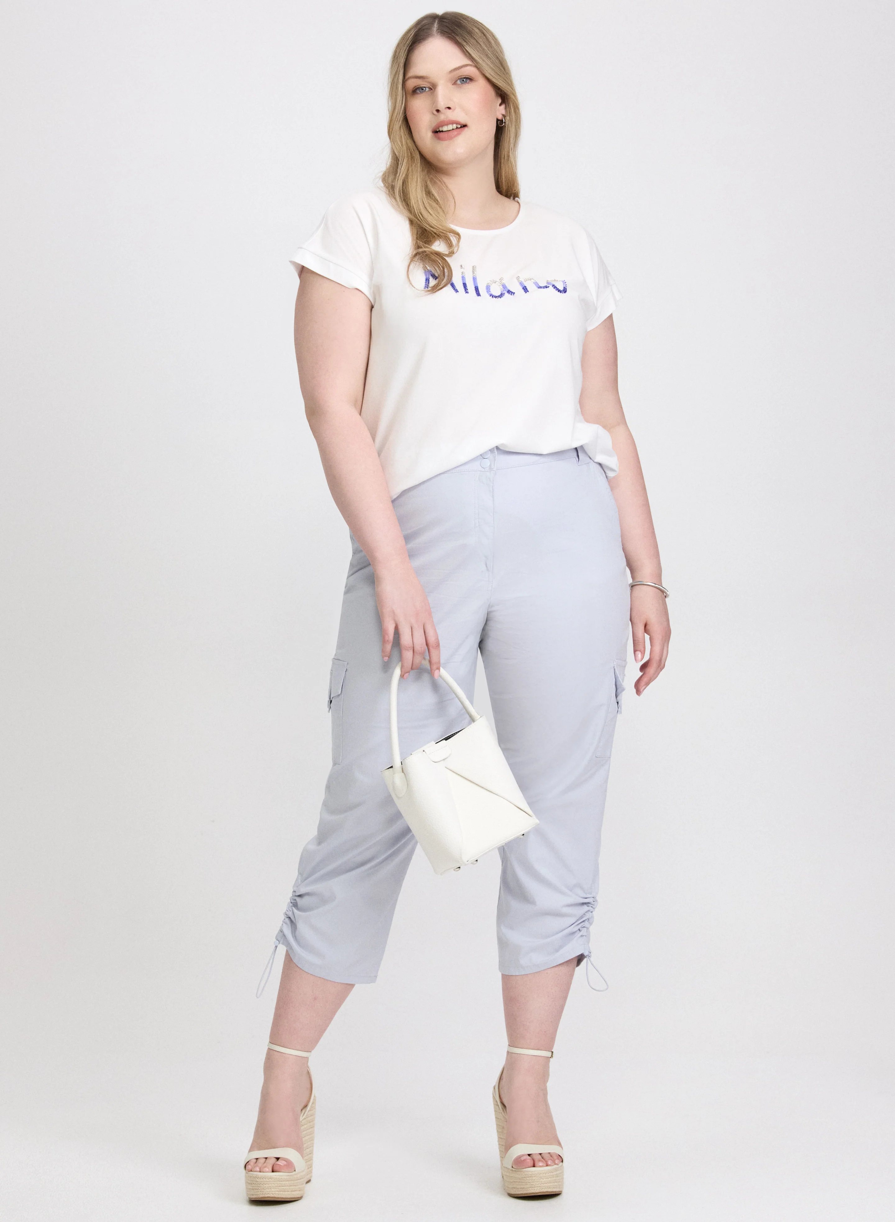 Drawstring Hem Capris - Image 3