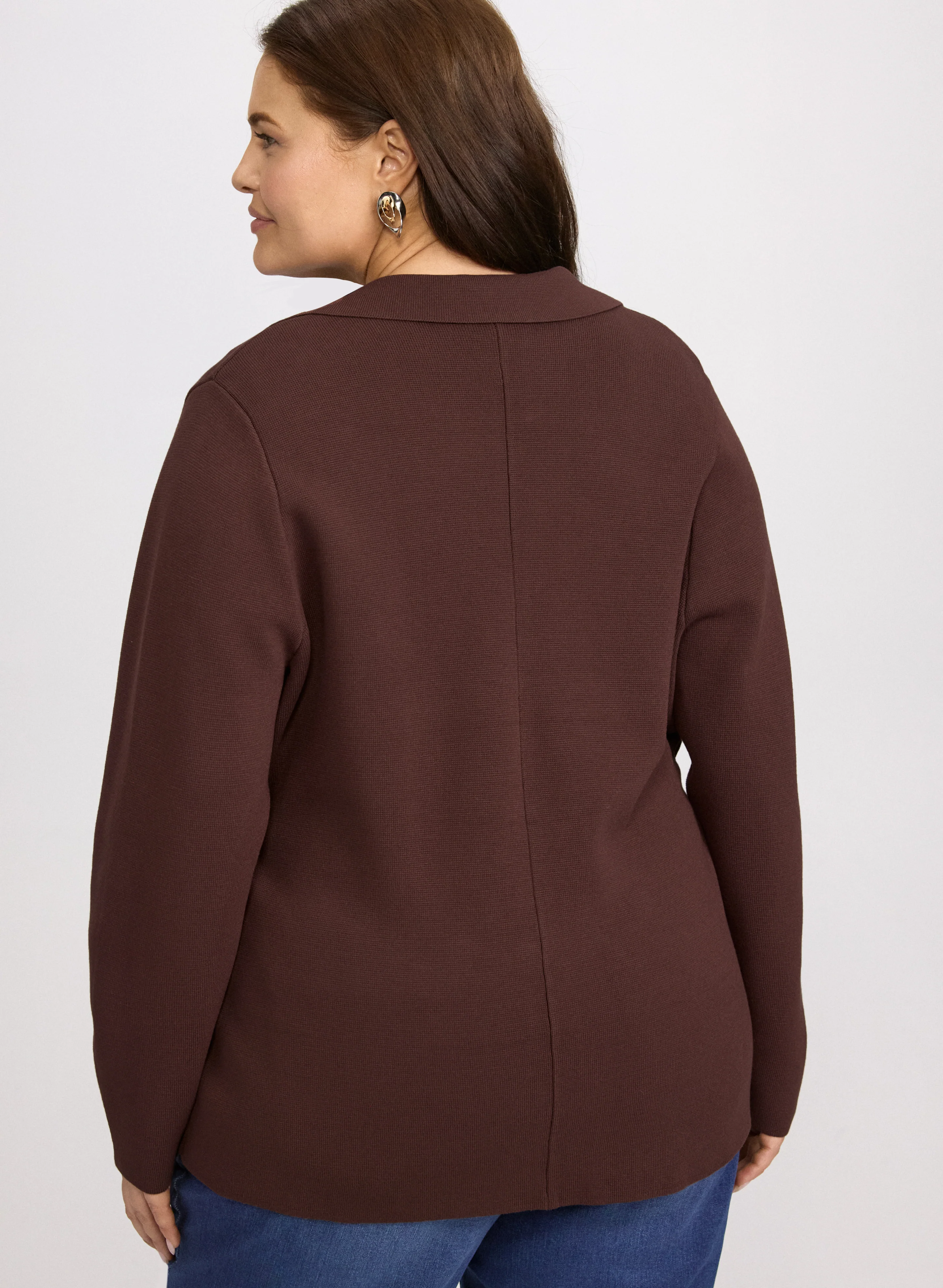 Ruched Waist Knit Blazer - Image 4