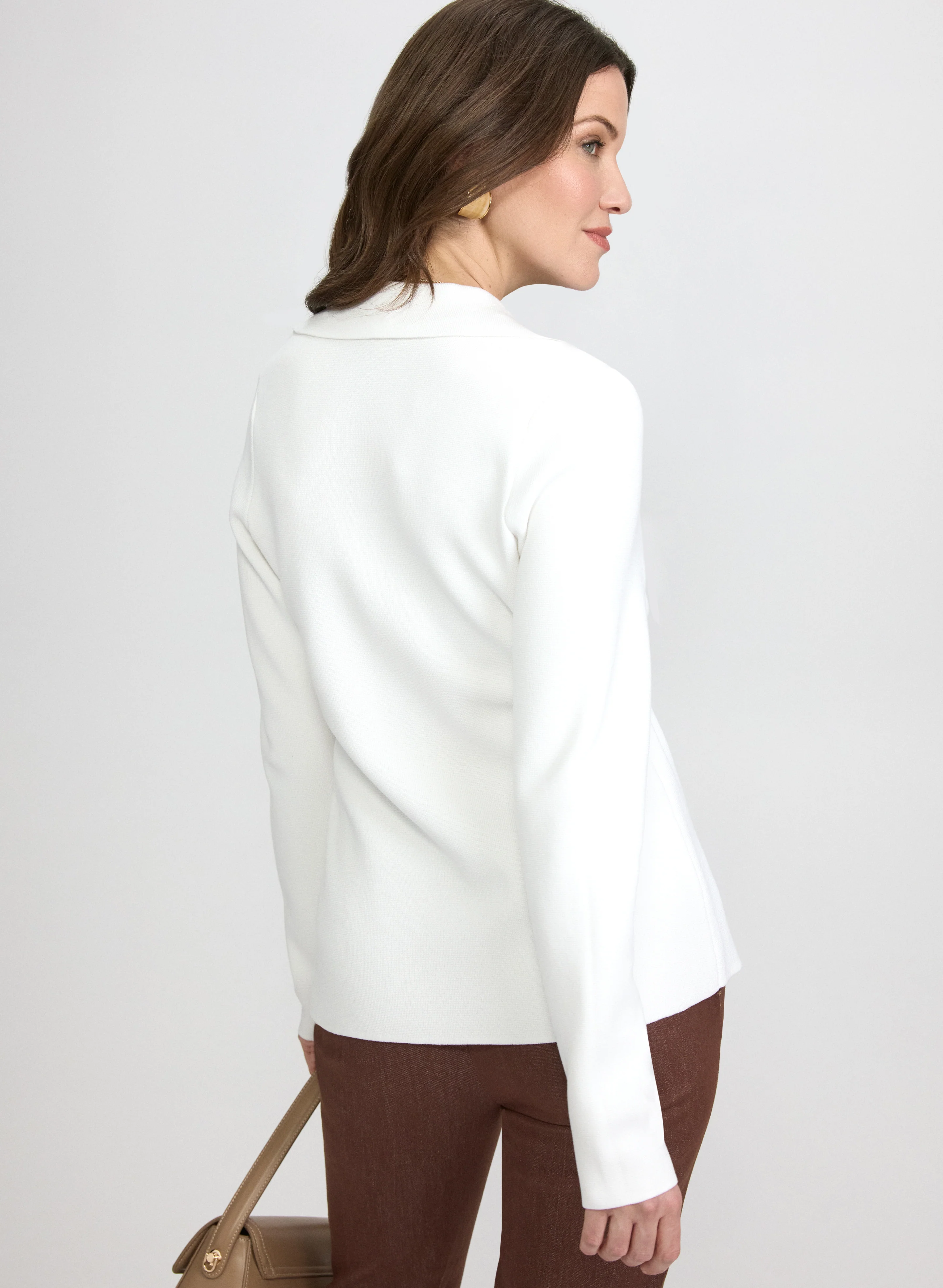 Ruched Waist Knit Blazer - Image 4