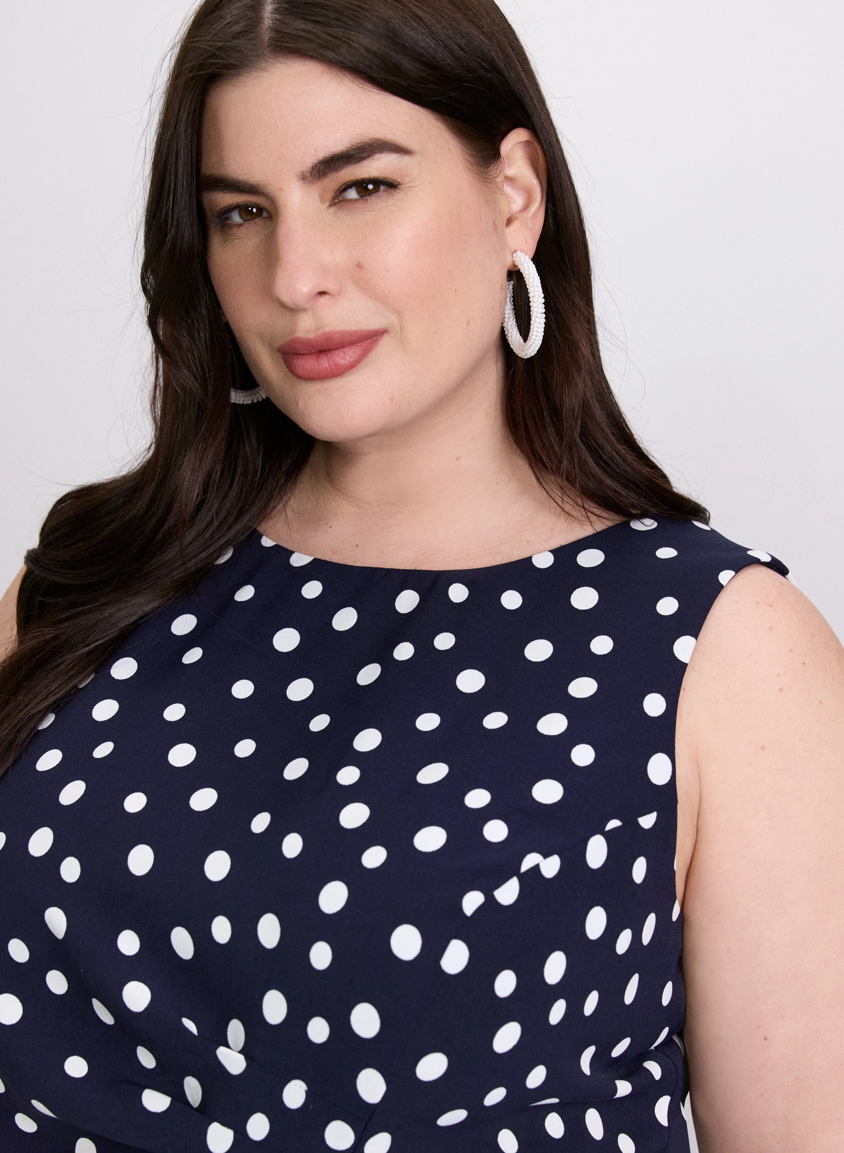 Ruched Waist Polka Dot Dress - Image 5