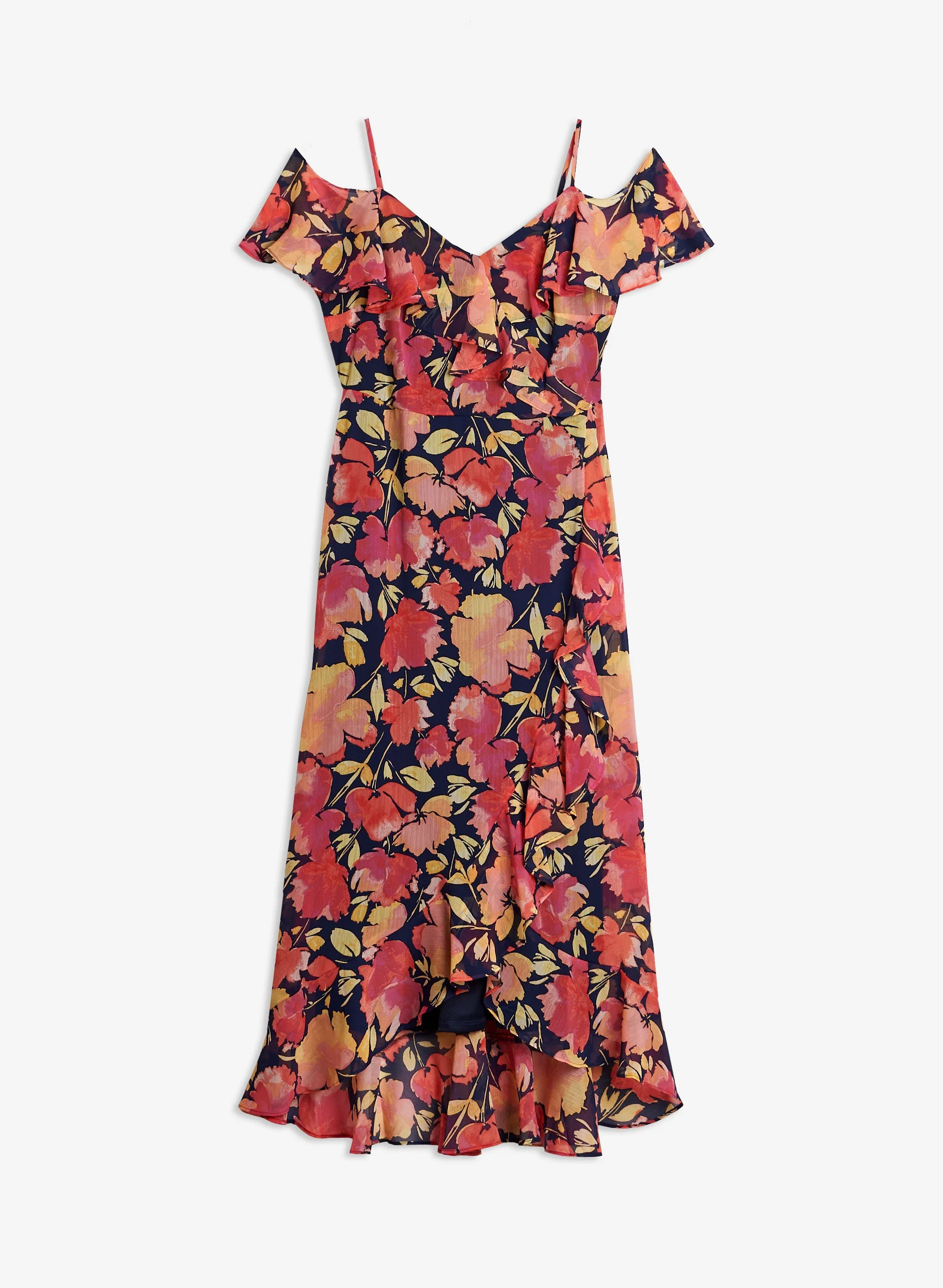 Ruffle Detail Floral Print Dress - Image 4