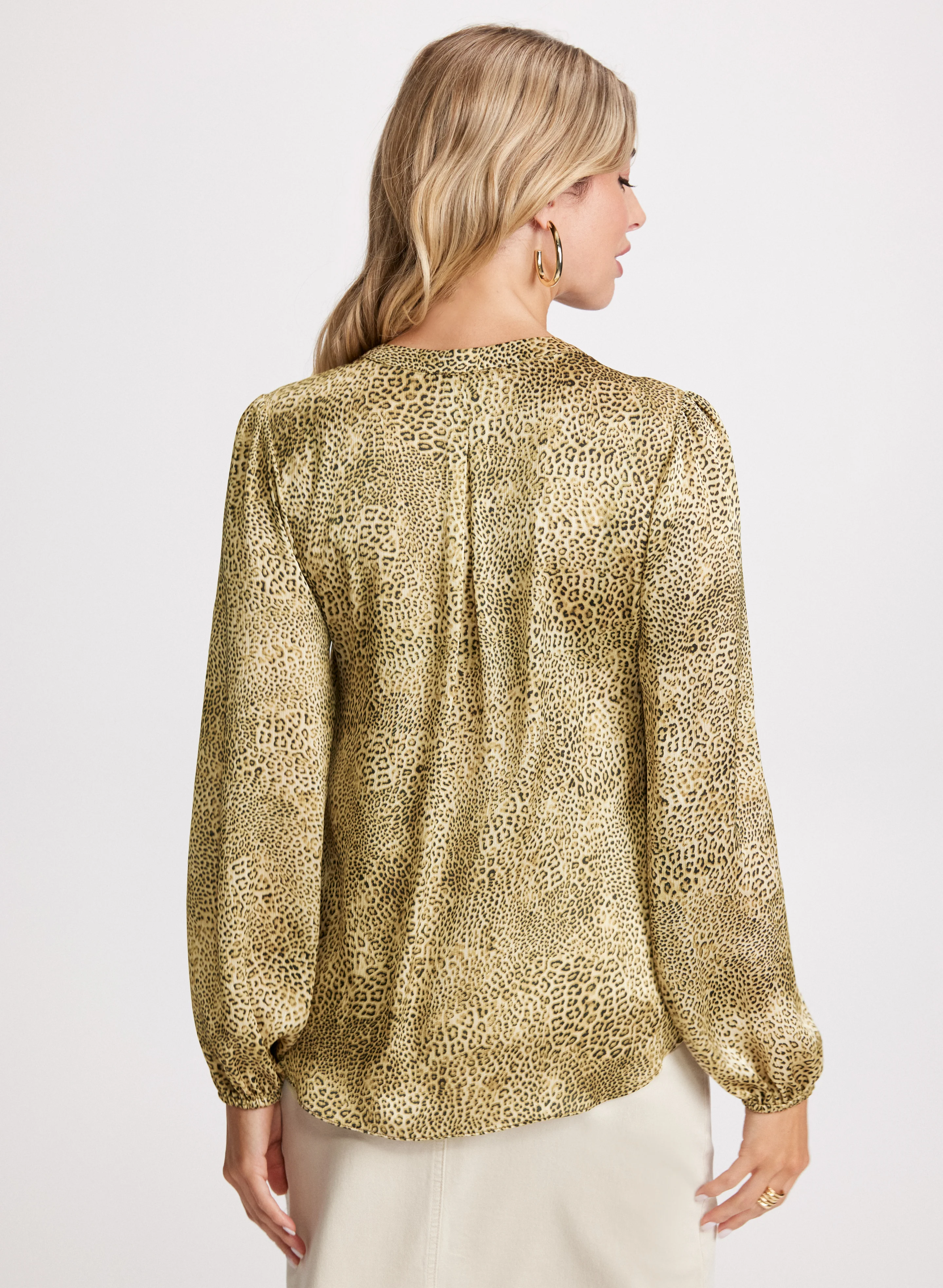 Satin Animal Print Blouse - Image 4