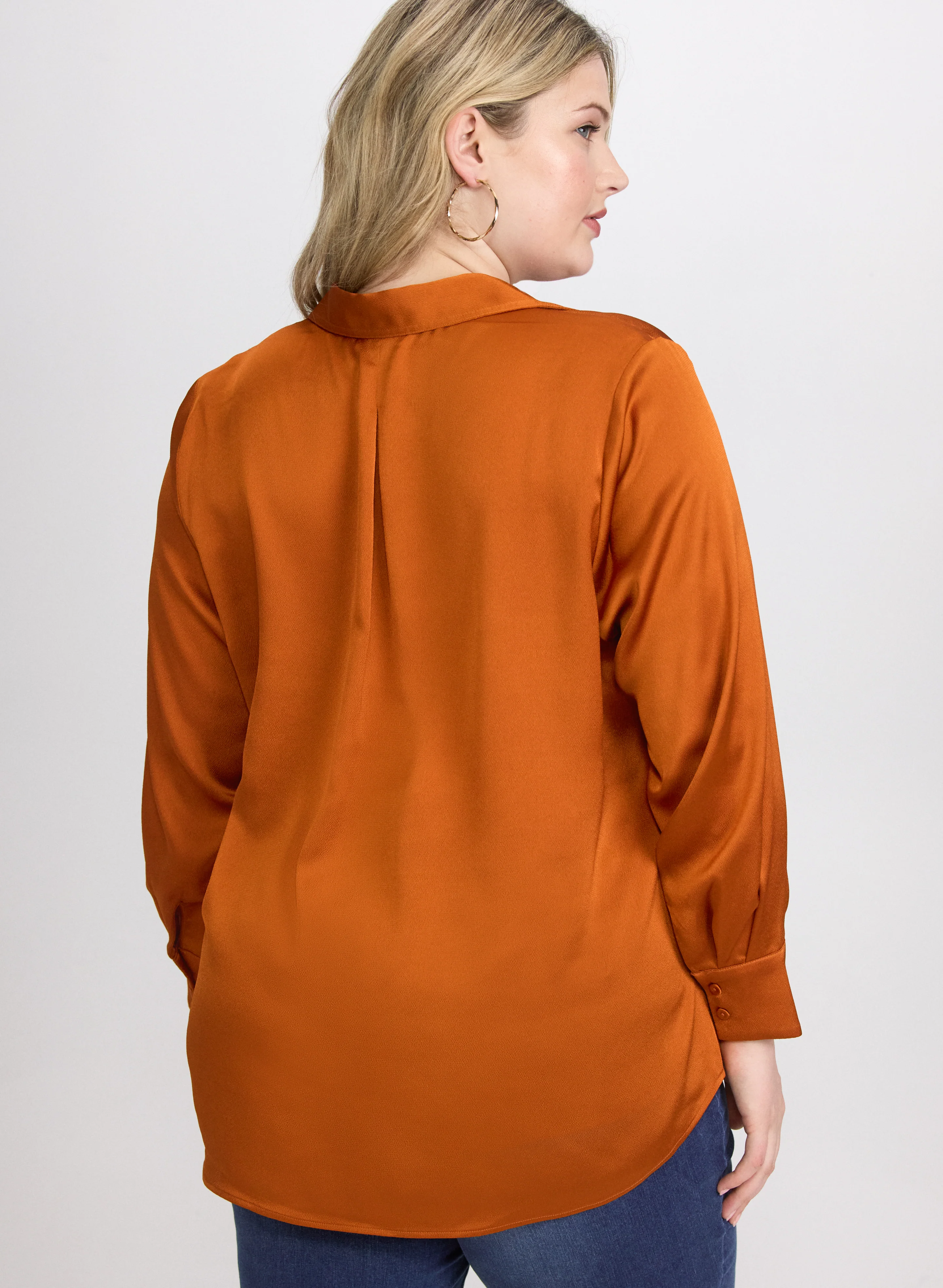 Satin Button-Down Blouse - Image 10