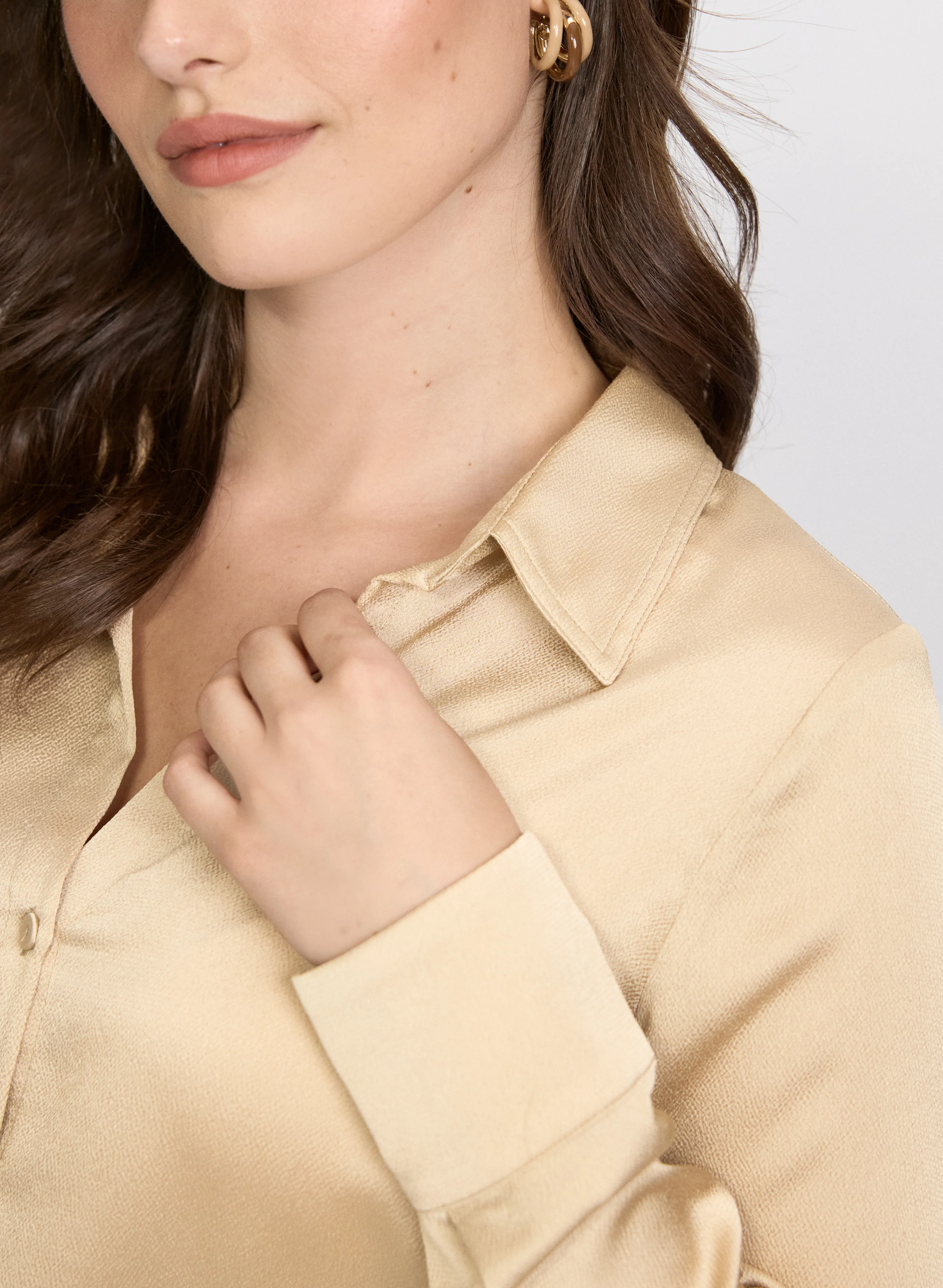 Satin Button-Down Blouse - Image 2